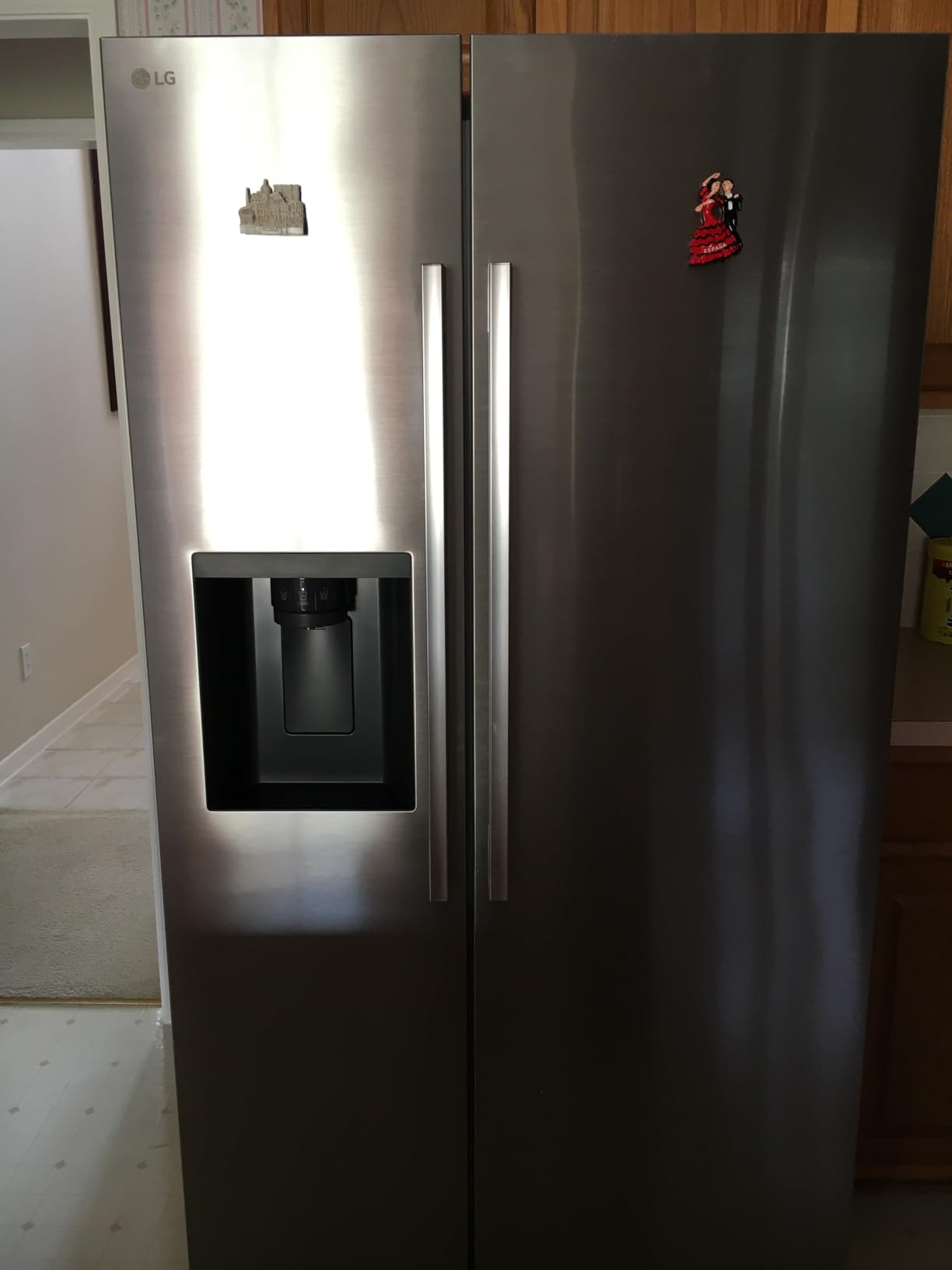 LG 27 cu. ft. Side-by-Side Standard Depth Slim in Door Ice and Water Dispenser in PrintProof Stainless Steel, Wi-Fi Enabled, LS27T3230S customer photo 1