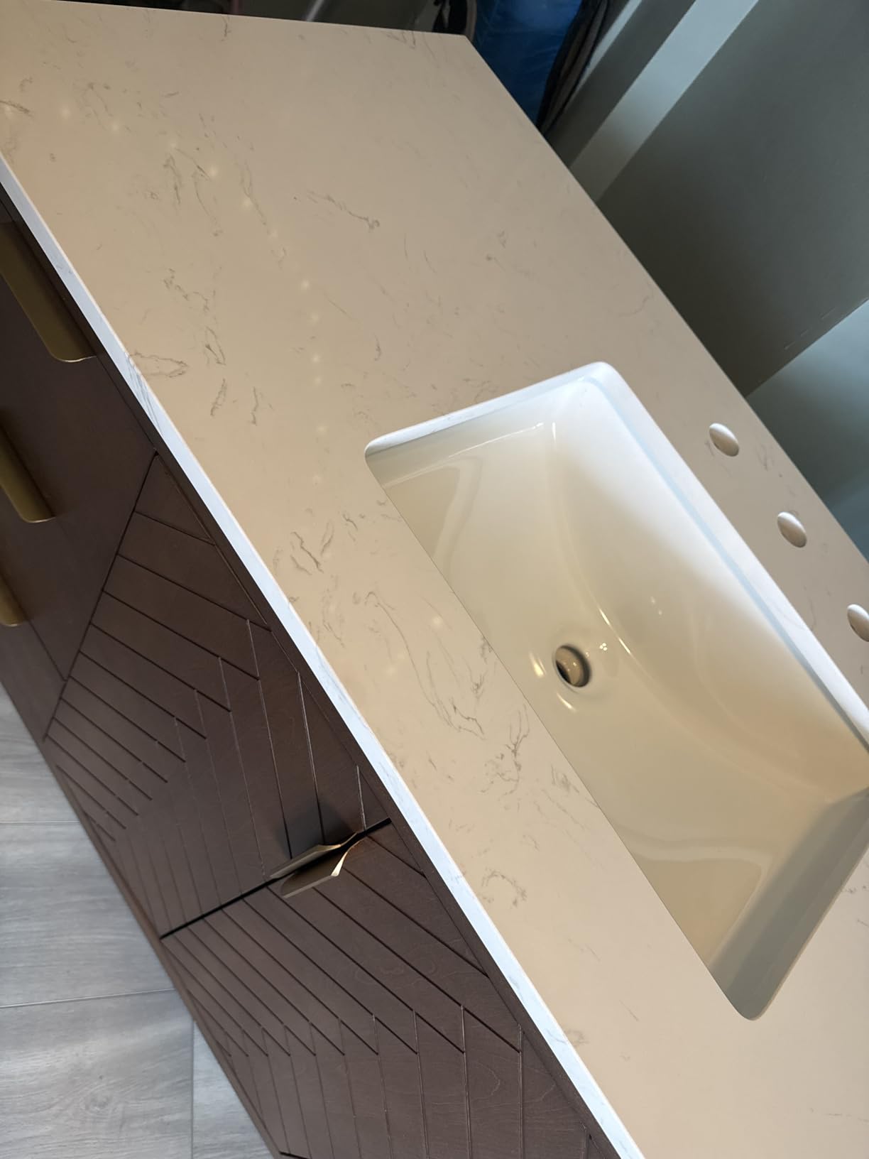 48 Inch Bathroom Vanity with Sink, Modern Steel Blue Bathroom Vanities with Soft Closing Doors & Dovetail Drawers, Quartz Countertop, No Assembly Required customer photo 2