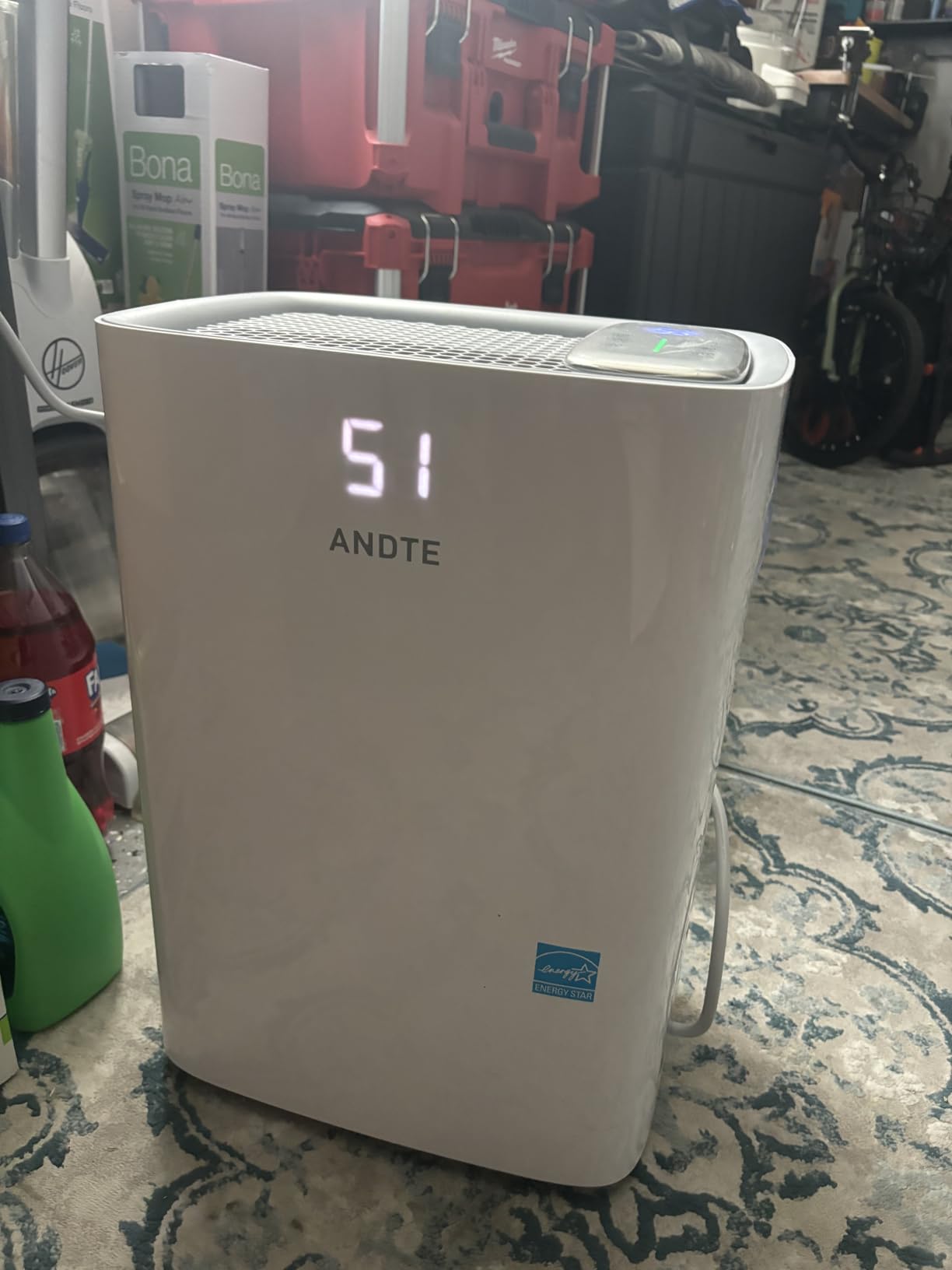 4500 Sq.Ft Energy Star Dehumidifier for Basement with Drain Hose, ANDTE 52 Pints Dehumidifiers for Home Large Room, Bathroom, Intelligent Humidity Control, Touch Control Panel, Auto Defrost customer photo 1
