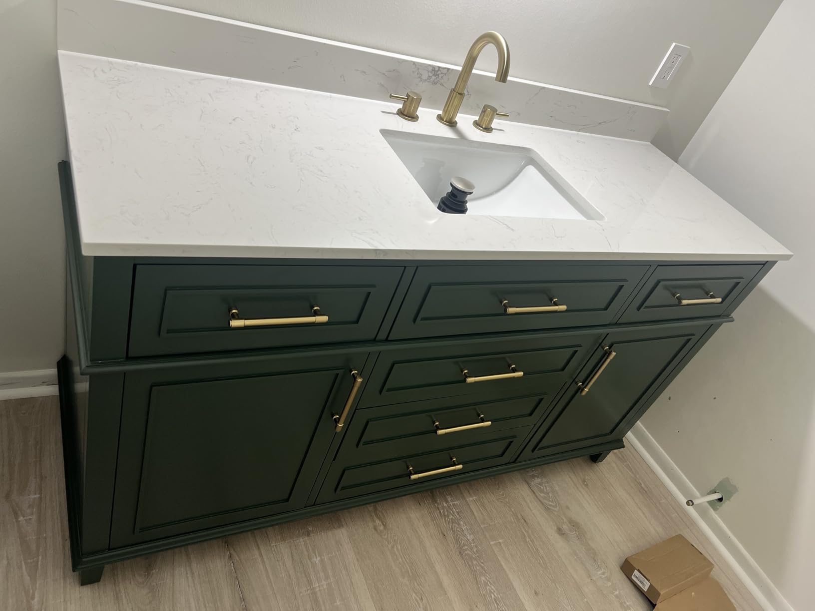 48 Inch Fully Assembled Bathroom Vanity with Sink, Green | Solid Wood, 0.78