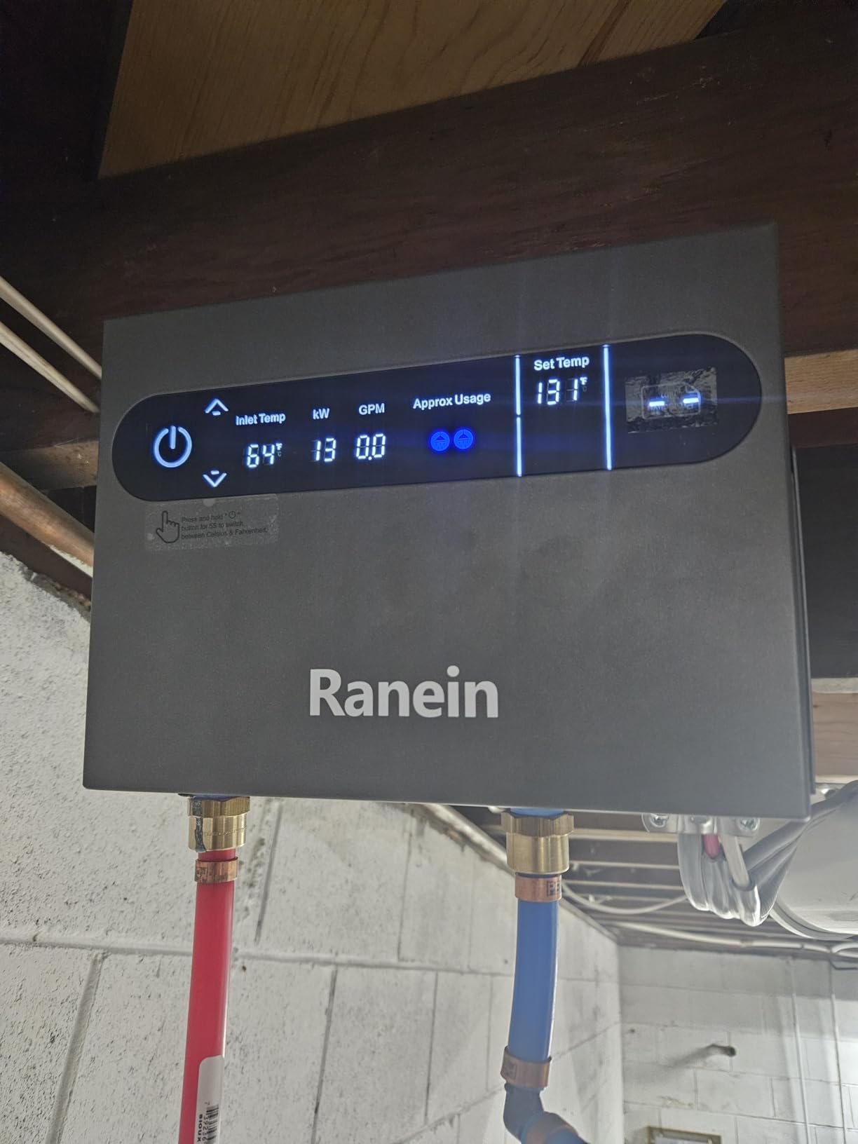 Ranein 8kW Tankless Electric Water Heater, 240V, LED Display | On-demand Instant Hot Water, Thermostatic, LED Temperature Display, Bathroom and Kitchen customer photo 2