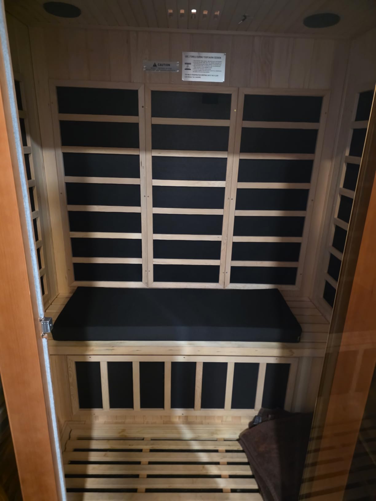 Tudomro 1 Pcs Sauna Seat Cushion Mat, 43 x 16 Inches, Black | Heat Resistant Waterproof Pad, High-Density Foam Insulation Mat Designed for Infrared Sauna, Steam Rooms, and Shower Benches customer photo 2