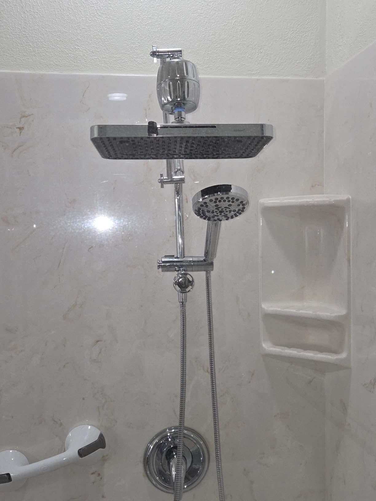 Hibbent cUPC Certified High Pressue 13'' Rainfall Shower Head with 5-Spray | Shower Heads with Handheld 10-Spray Combo, All Metal Easy Reach 4-way Diverter Arm, 71'' Hose & Holder, Matte Black customer photo 1