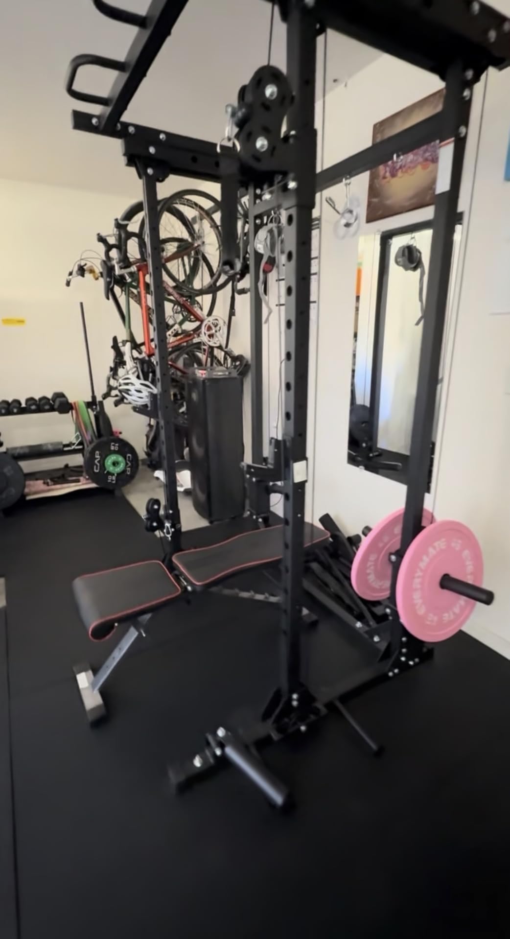 MAJOR FITNESS Drone3 Power Rack, 2500lbs Multi-Function Home Gym Squat Rack with Dual Pulley System, Pull-Up Bar & J-Hooks, Heavy-Duty Steel Frame for Maximum Stability & Strength Training customer photo 1