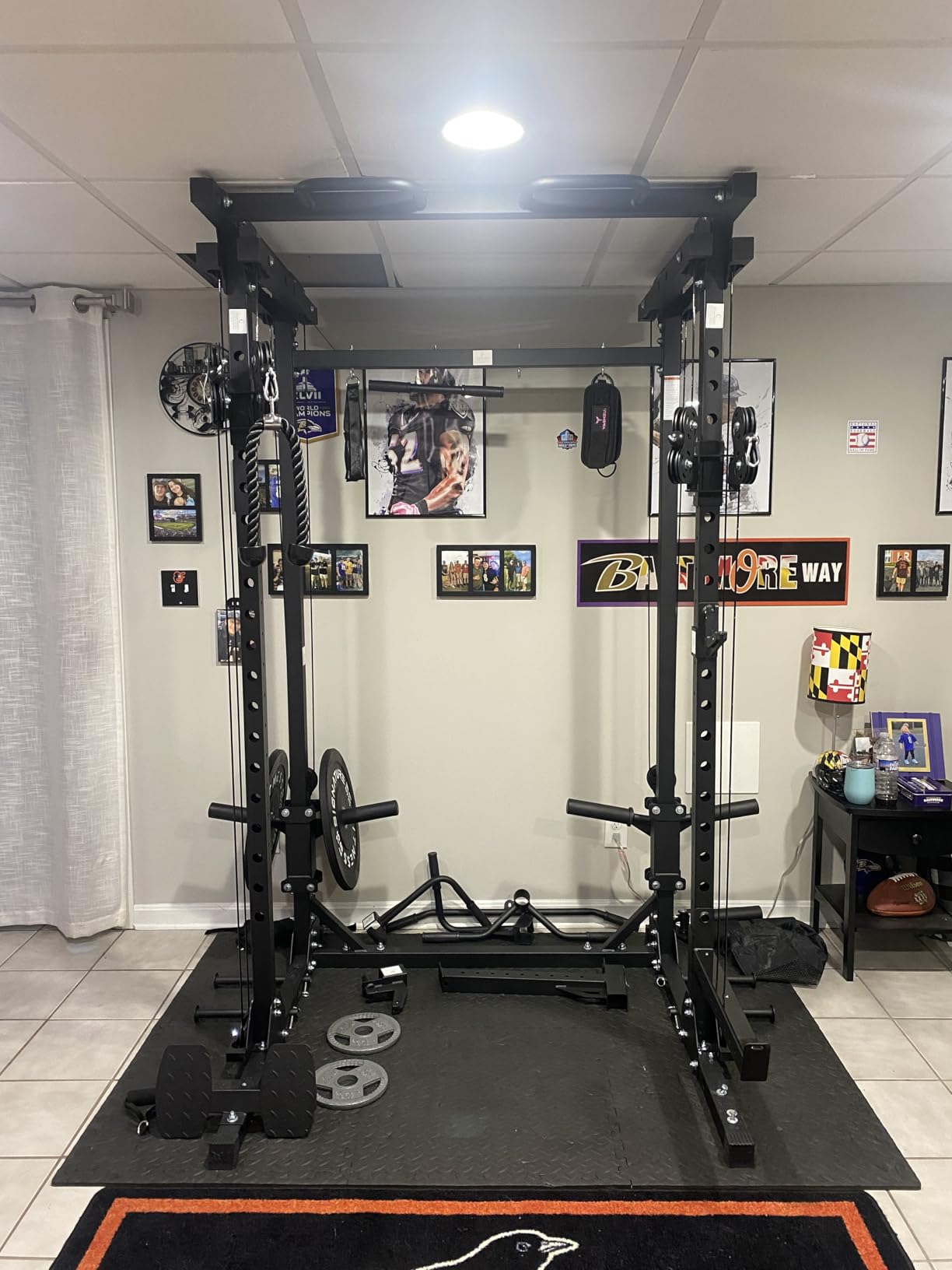 MAJOR FITNESS Drone3 Power Rack, 2500lbs Multi-Function Home Gym Squat Rack with Dual Pulley System, Pull-Up Bar & J-Hooks, Heavy-Duty Steel Frame for Maximum Stability & Strength Training customer photo 2