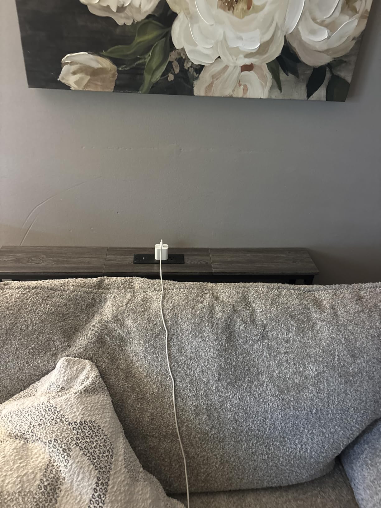 SUPERJARE 78.8 inch Narrow Behind Couch Table with 2 Charging Stations | 2 AC Outlets with USB-C Ports, Extra Storage Behind Sofa, Sofa Table Console Table for Entryway Living room, Rustic Brown customer photo 1