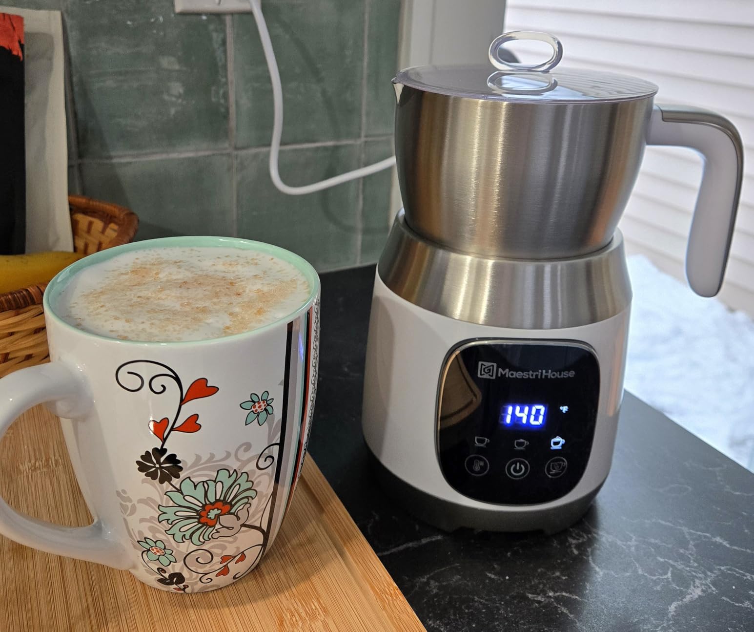 Maestri House DualFro 600 Milk Frother and Steamer 21oz/600mL | Variable Temp 4 Settings & 3 Froth Levels, Memory Function for Latte Cappuccino Hot Chocolate, Dishwasher Safe, Brush Included customer photo 1