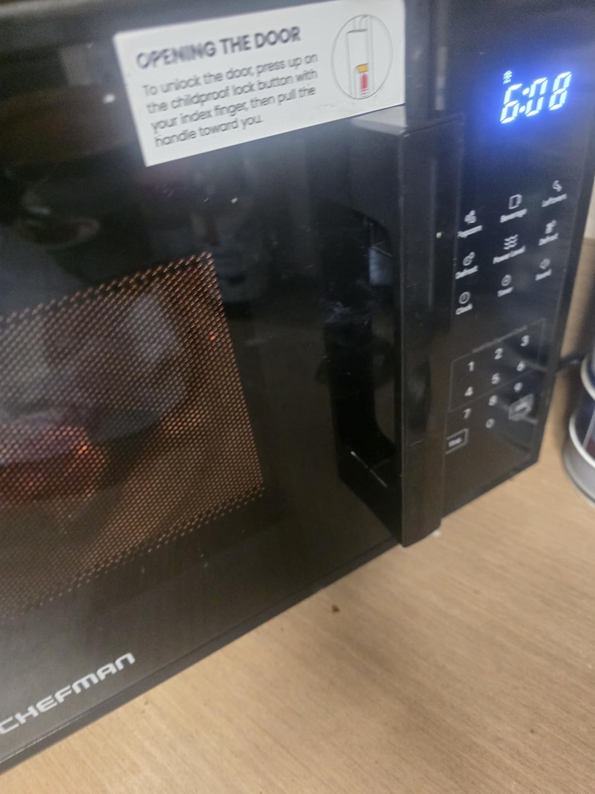 Chefman Countertop Microwave Oven 0.7 Cu. Ft., 700 Watts with 10 Power Levels, 6 Cooking Presets with One-Touch Express Cook, Eco Mode, Child Safety Lock, & Mute Button - Black customer photo 2