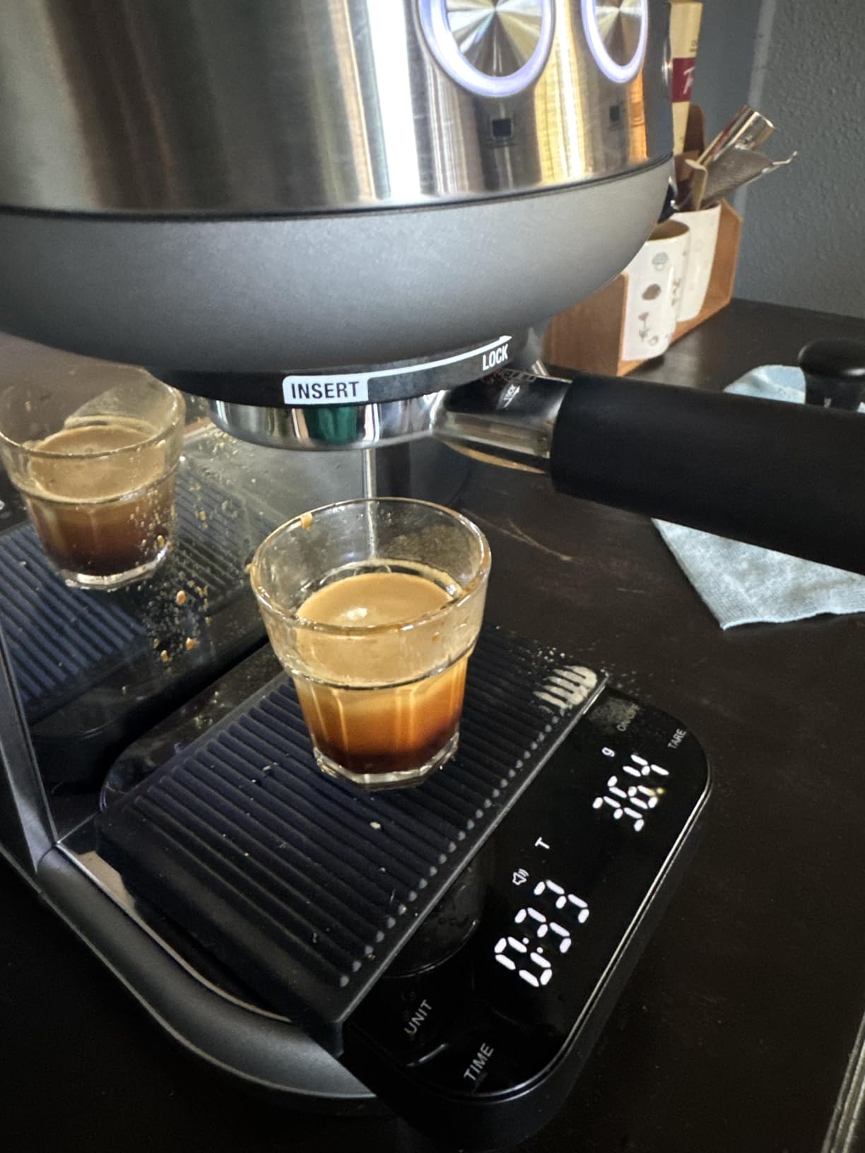 Pour-Over Coffee Scale with Timer, 100-Day USB-C Rechargeable | 0.1g Precision, Silent Glass Mirror Touch, 5.9