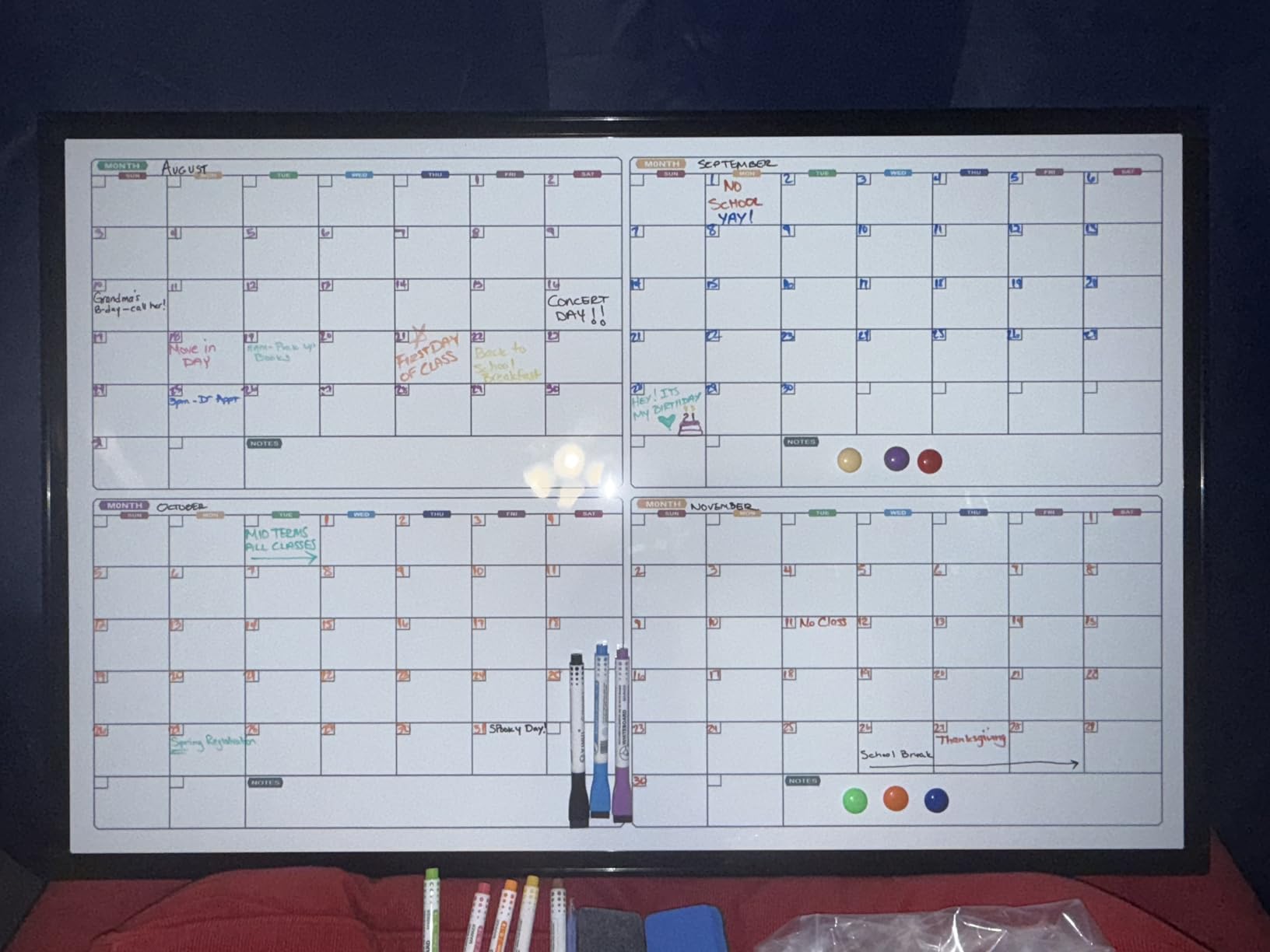 Dry Erase Calendar Whiteboard for Wall 36