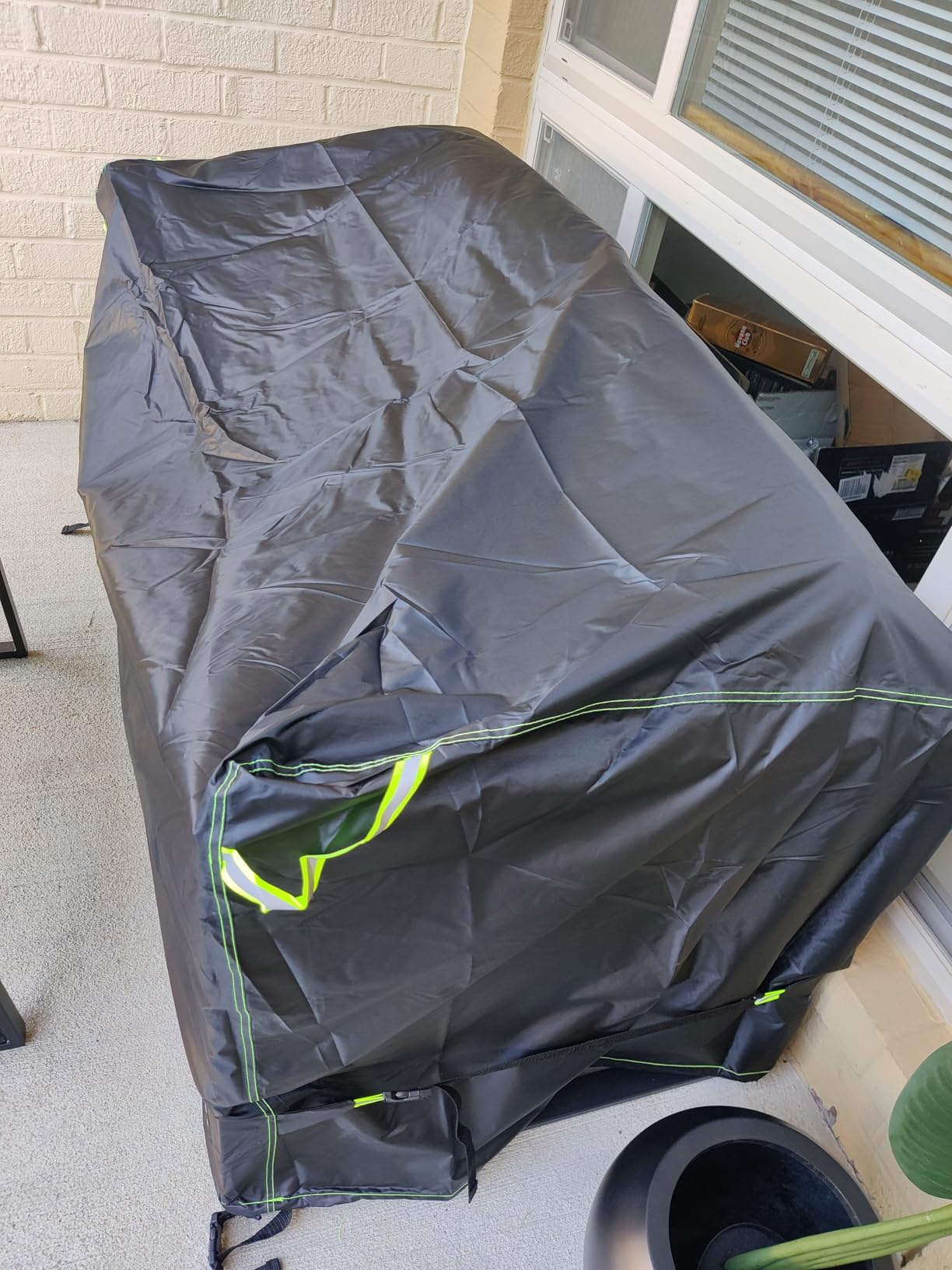 GARPROVM 4 Piece Patio Furniture Covers Set, Heavy Duty 420D Waterproof Outdoor Furniture Covers for Loveseat, Chairs & Coffee Table, UV Resistant Windproof Patio Furniture Set Covers, Black customer photo 1
