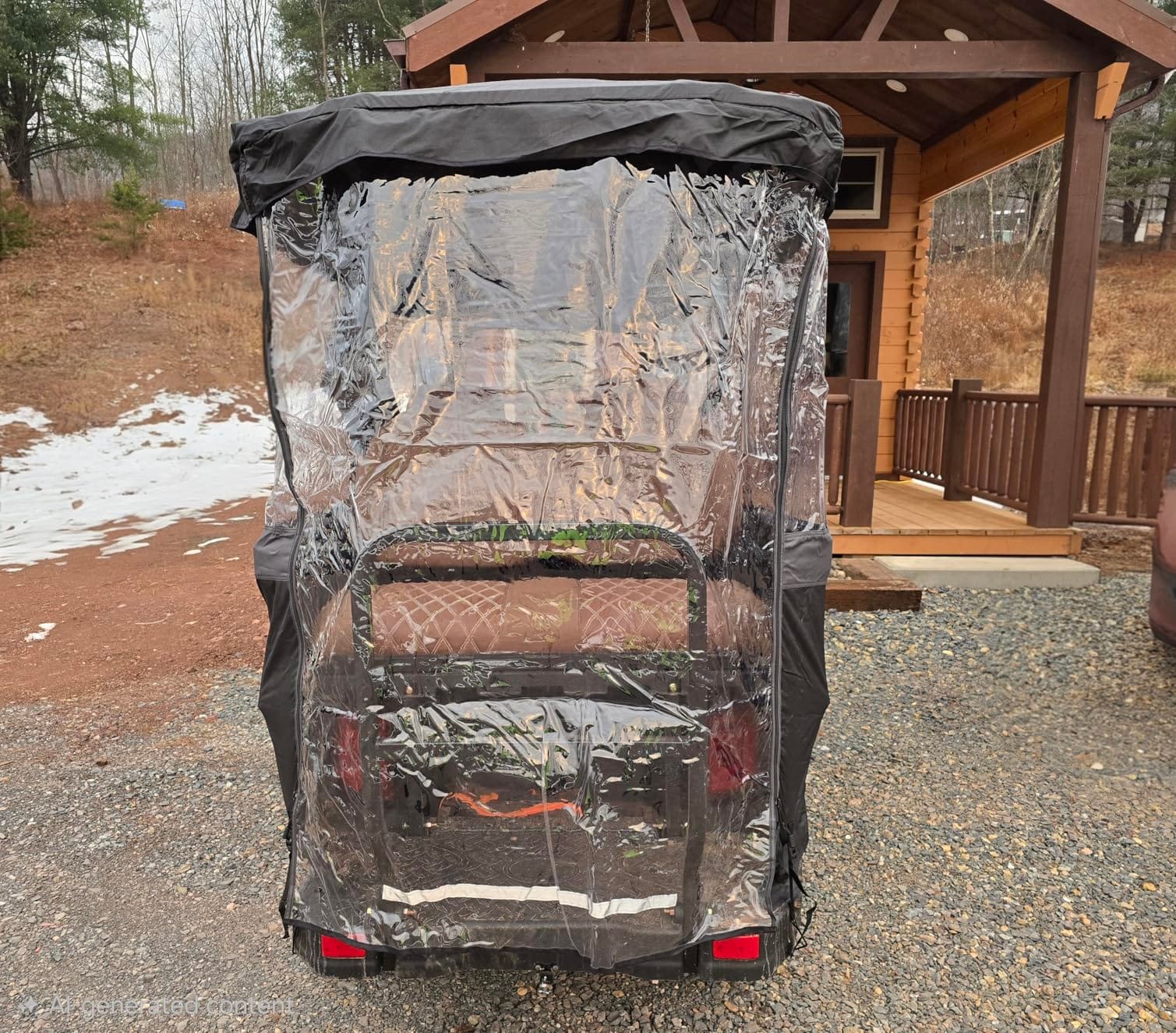 KEMIMOTO Golf Cart Enclosure, 6 Passenger Golf Cart Rain Cover | 600D Waterproof Driving Enclosure with Clear PVC Windshield for Extended Roof Golf customer photo 2