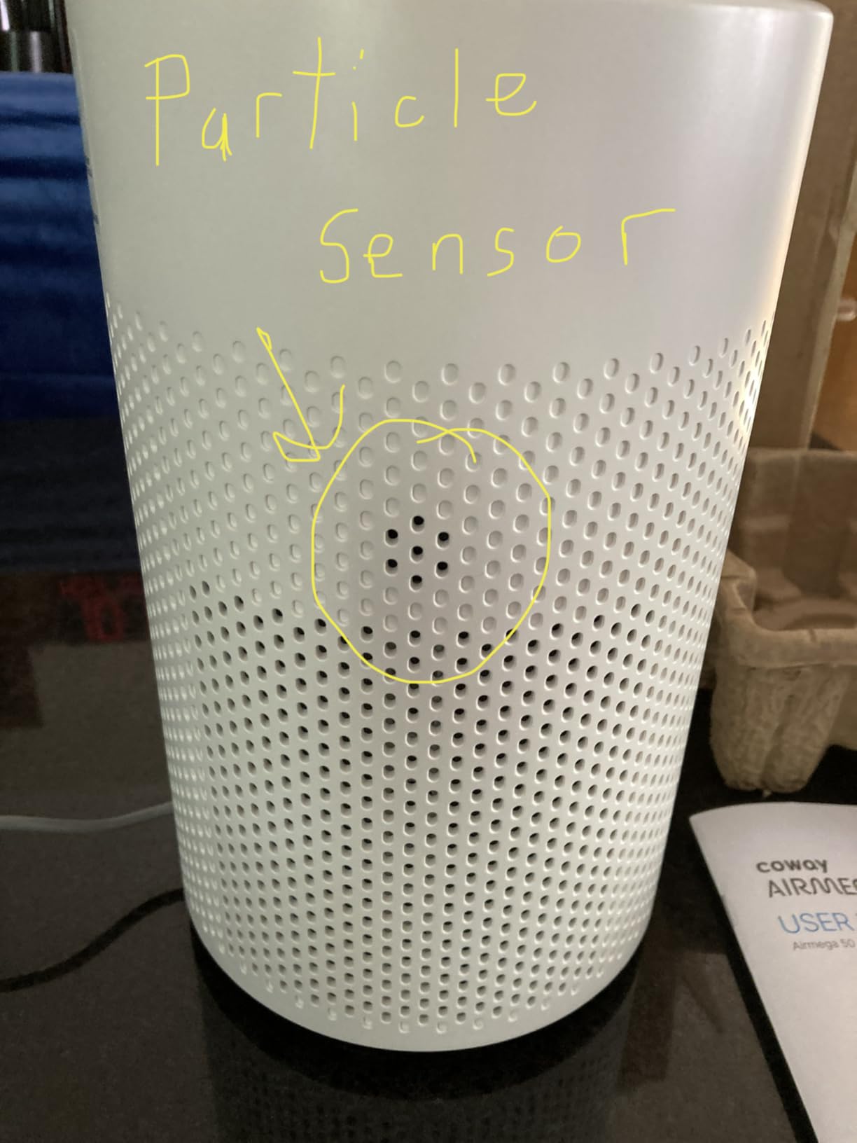 COWAY Air Purifier for Bedroom up to 500 ft², HEPA and Deodorization Filter for Smoke, Allergies, Pet Dander, AQI Monitor, Auto Mode, Filter Indicator, Night Light, 2yr Warranty, Airmega 50 White customer photo 2