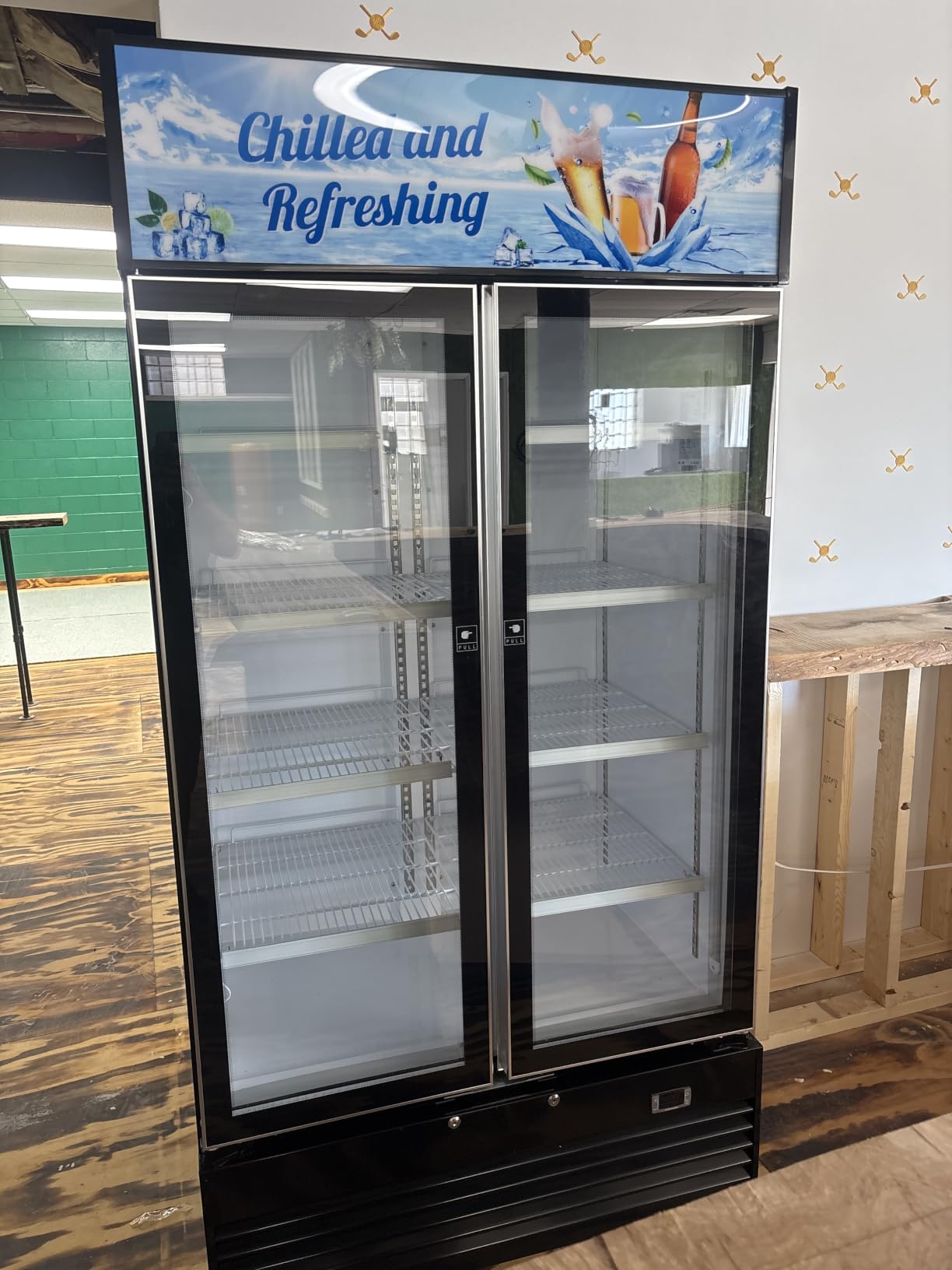 Commercial Beverage Refrigerator, 24.5 Inch 15 Cu. Ft. Drink Fridge, Display Refrigerator with Glass Door, Commercial Display Fridge with 4 Adjustable Shelves, for Shops, Restaurants, Bars customer photo 1