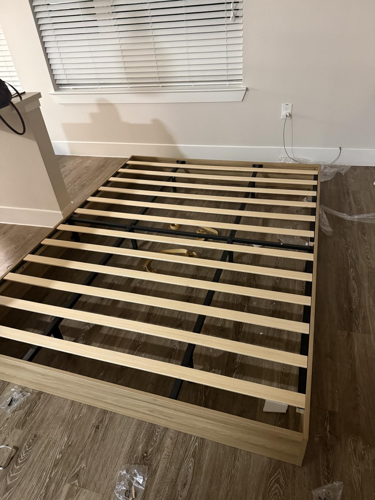 Queen Bed Frame, Wood Platform Bed with Sturdy Wooden Slats | Floor-Standing Bed Frame, Modern Minimalist Design, No Box Spring Needed, Easy Assembly, Walnut Wood customer photo 2