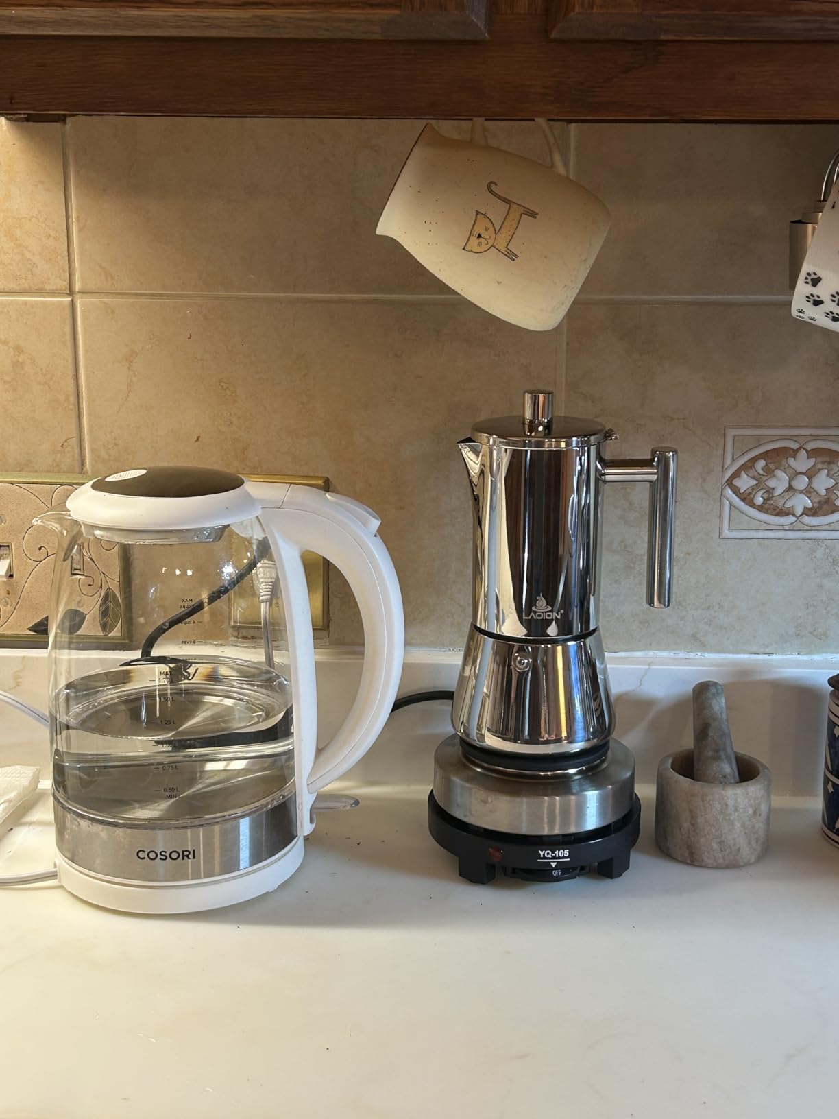 LAOION Stovetop Espresso Maker, 12Cup 17.5 oz Moka Pot, Stainless Steel | Cuban and Italian Coffee Maker for Cafetera Cubana, Greca De Cafe Induction Stovetop Compatible, Coffee Gift for Home Travel customer photo 1