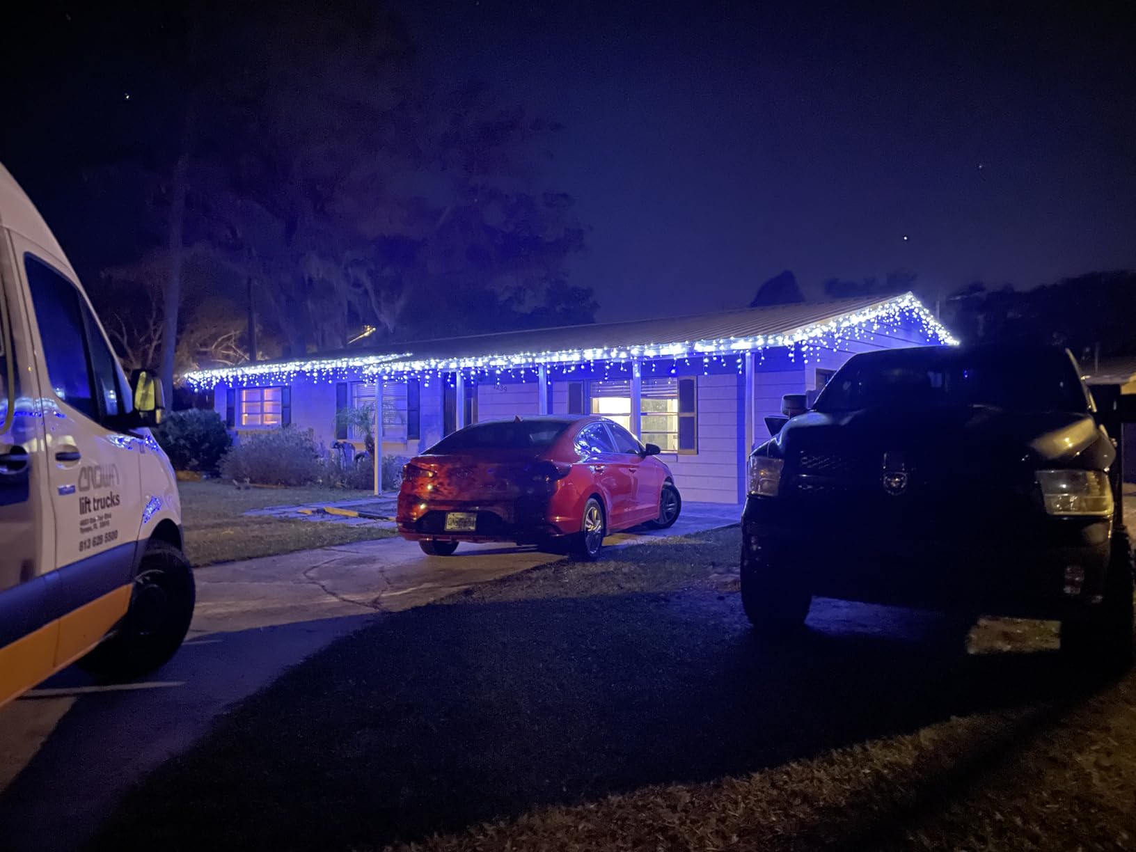 810LED 82ft Christmas Lights, 180Drops 12 Modes Cool White Christmas String Lights Outdoor Dimmable, Waterproof Christmas Decoration Fairy Lights with Timer for Indoor Eaves Party Patio Window Fence customer photo 2