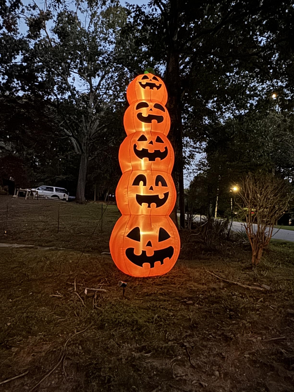 14 FT Giant Halloween Inflatable Stacked Pumpkins Outdoor Decoration | Built in 5 LED Lights customer photo 1