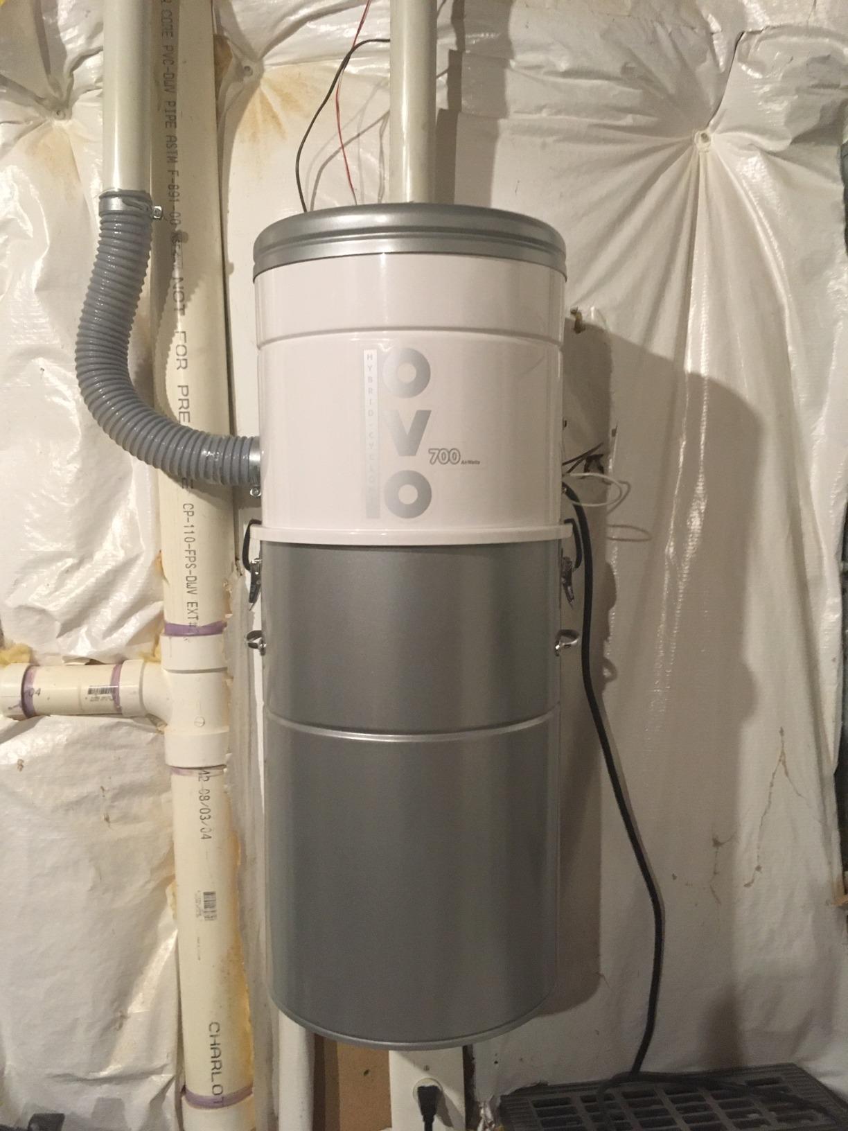OVO Heavy Duty Powerful Central Vacuum System, Hybrid Filtration (with or Without Disposable Bags) 35L or 9.25Gal, 700 Airwatts with 40ft Deluxe Plus Accessory kit Included customer photo 1