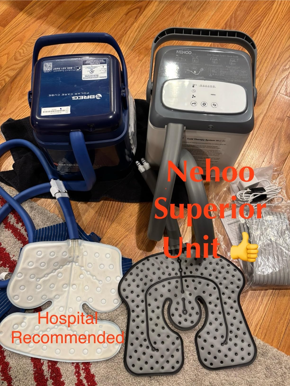 NEHOO Cold Therapy Ice Machine with Extra Large Knee/Hip Pad, Pain Relief for Post-Surgery Recovery, Programmable Compression Cryotherapy, Continuous Ice Circulation for Faster Swelling Reduction customer photo 2