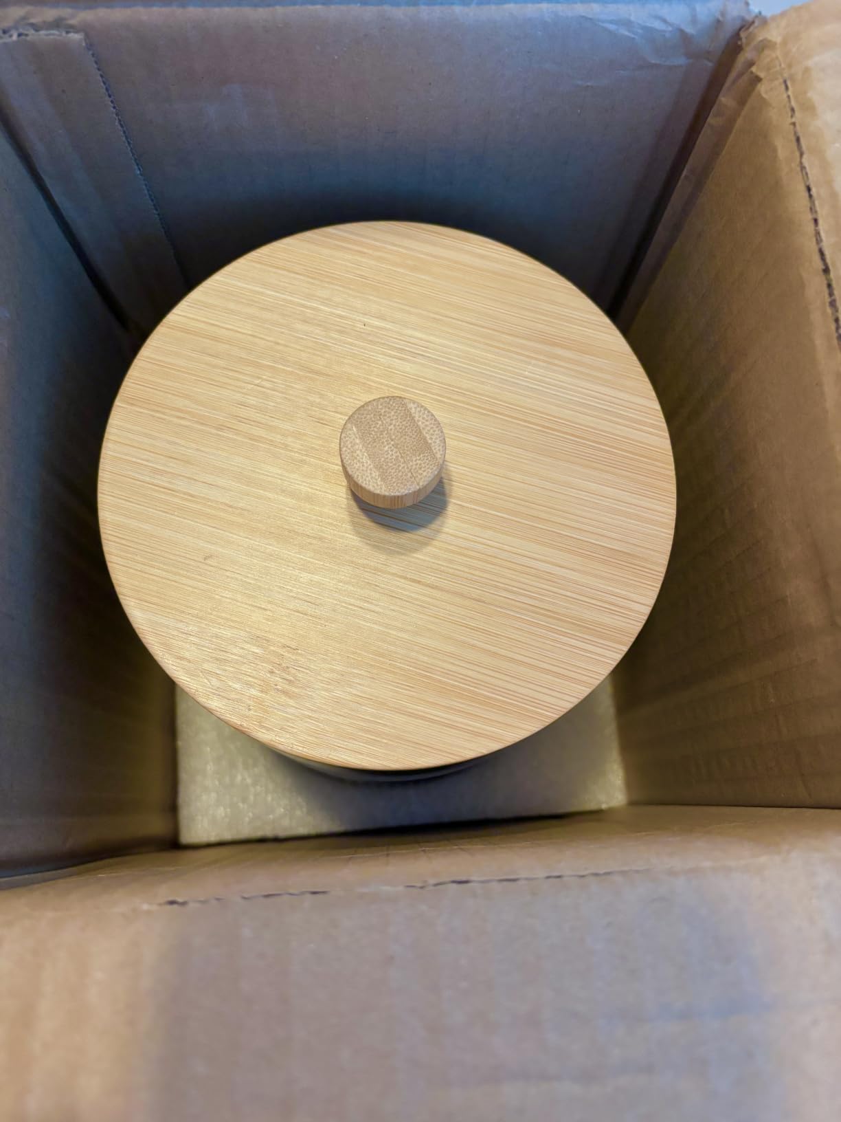 Ceramic Kitchen Canisters for Countertop Set of 3 w/ Airtight Bamboo Lids | Thick Sturdy Ceramic, Matte Finish, Airtight Easy Open Bamboo Lids, Comfortable Bamboo Handles, Jar Volumes: 2, 1, 0.5 quarts customer photo 2