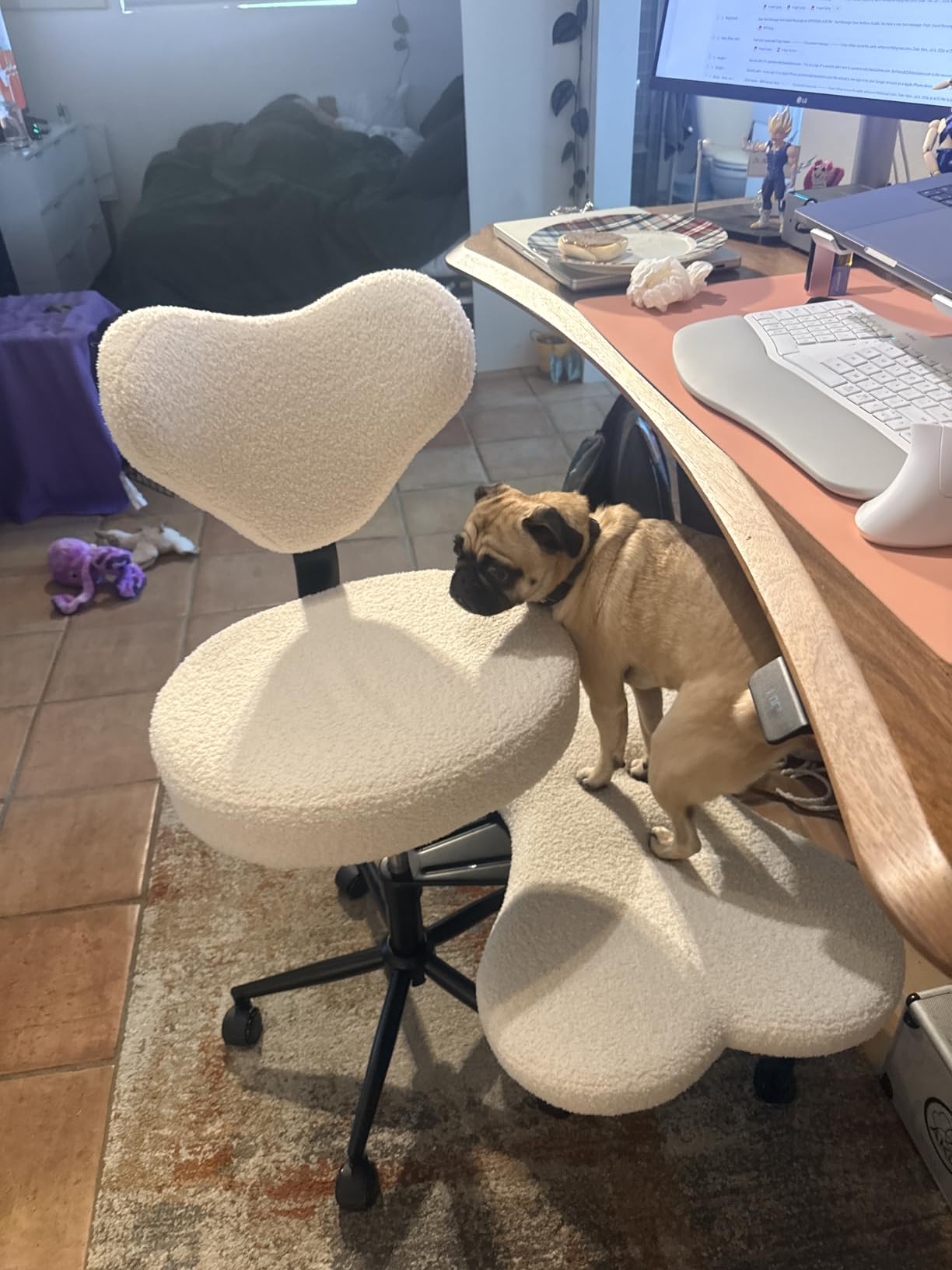 Ergonomic Cross Legged Chair, 360° Swivel Meditation Seat, Lumbar Support | cross-legged ADHD chair with 360° swivel, lumbar support, plush teddy customer photo 2
