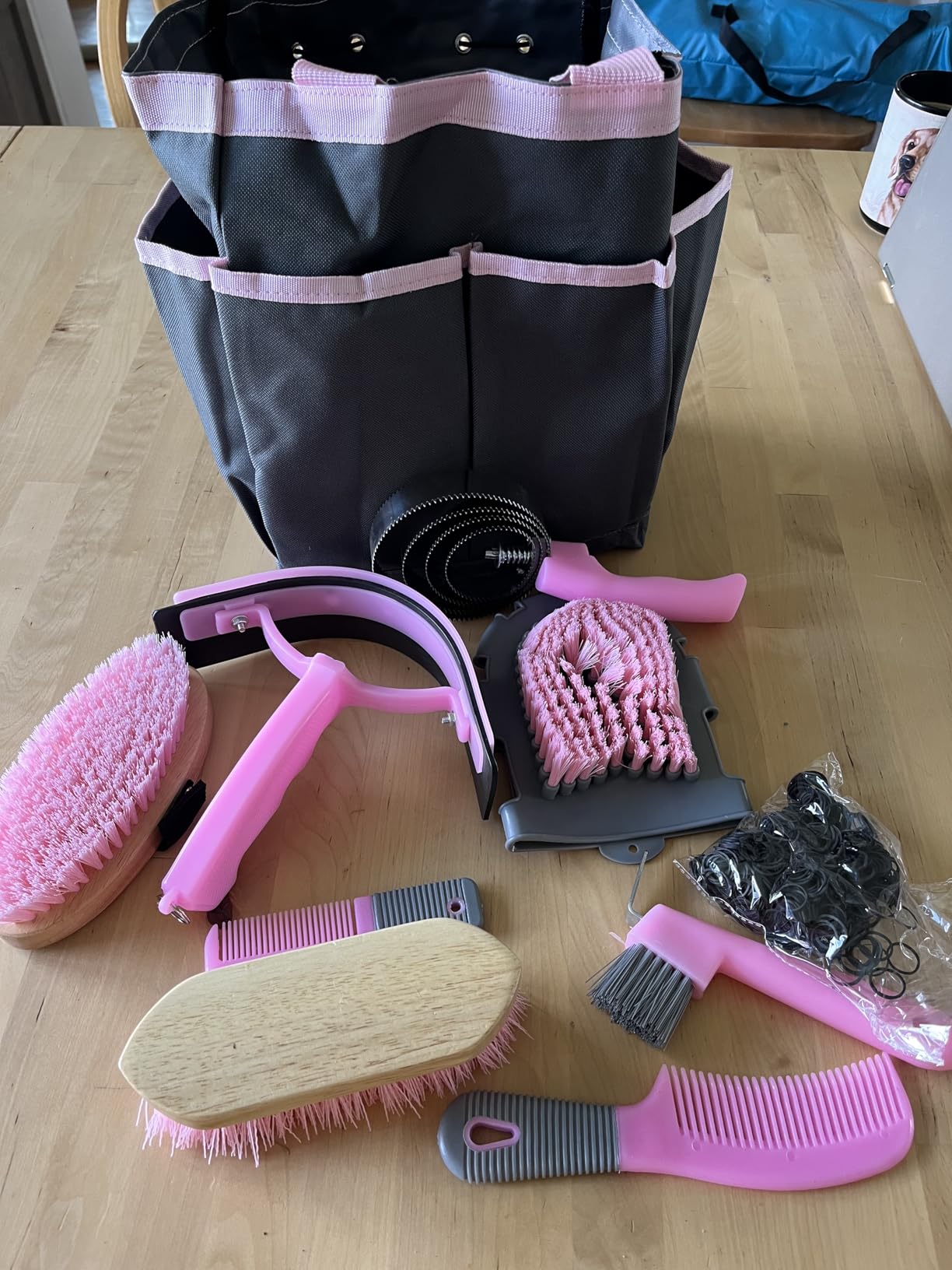 Abbylike 12 Piece Horse Grooming Kit with Organizer Tote Bag Brush Sets for Derby Day Show Horses Professional Tools for Care & Massage customer photo 1
