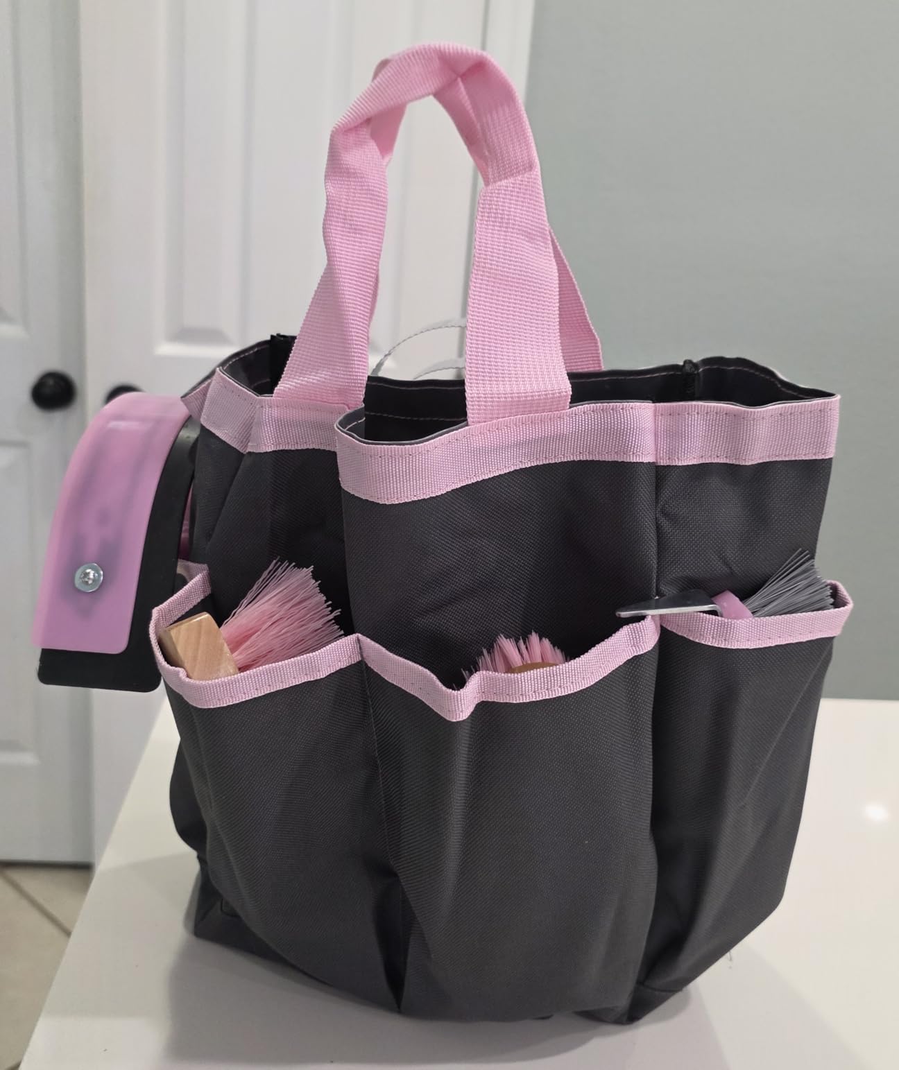 Abbylike 12 Piece Horse Grooming Kit with Organizer Tote Bag Brush Sets for Derby Day Show Horses Professional Tools for Care & Massage customer photo 2