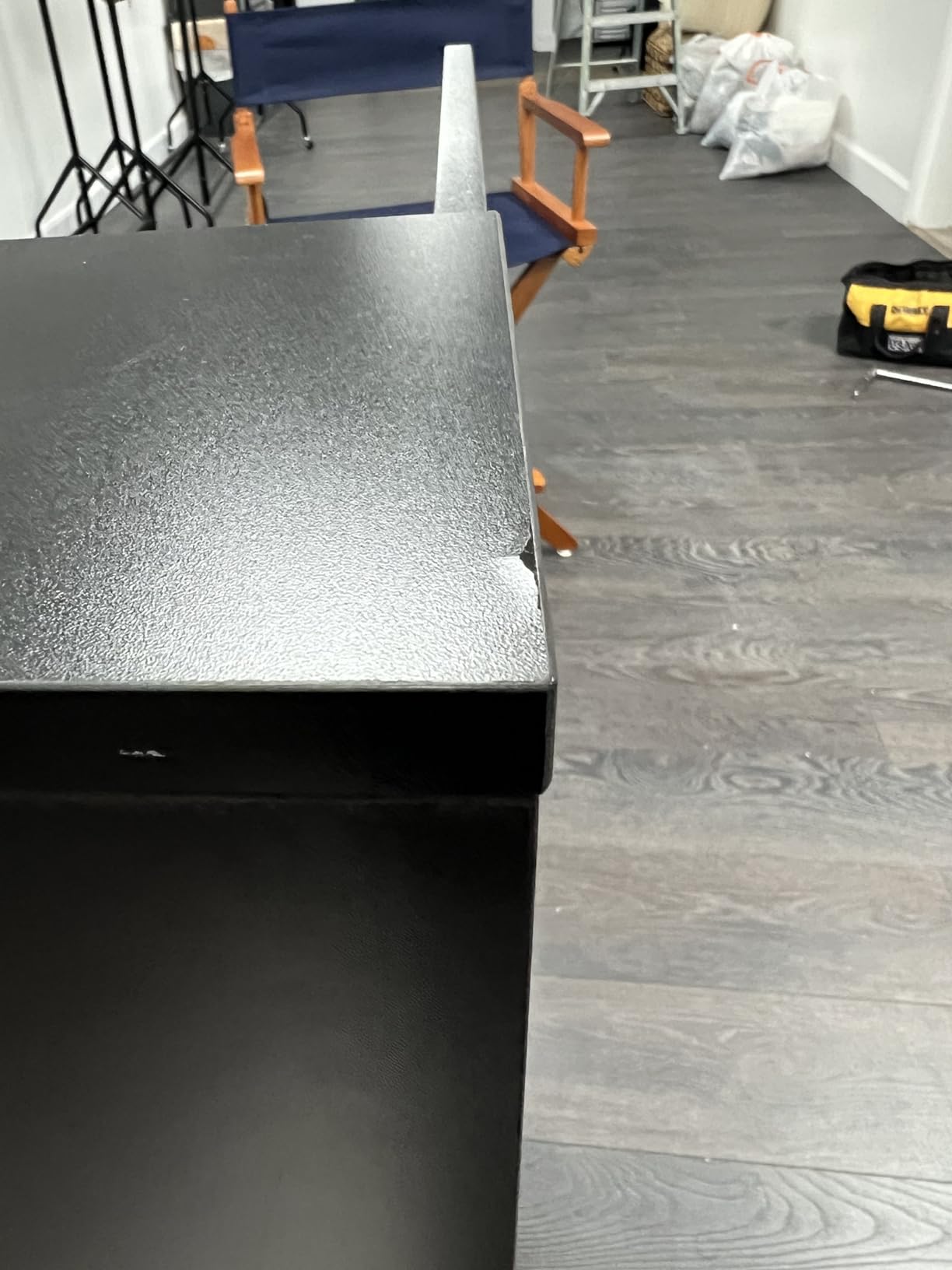 Tribesigns Reception Desk with LED Lights, 63 Inches Front Counter Desk for Checkout, Lobby, Salon, Retail, Modern Large Counter Table for Store Shop Clinic Office (Black&Gray) customer photo 2