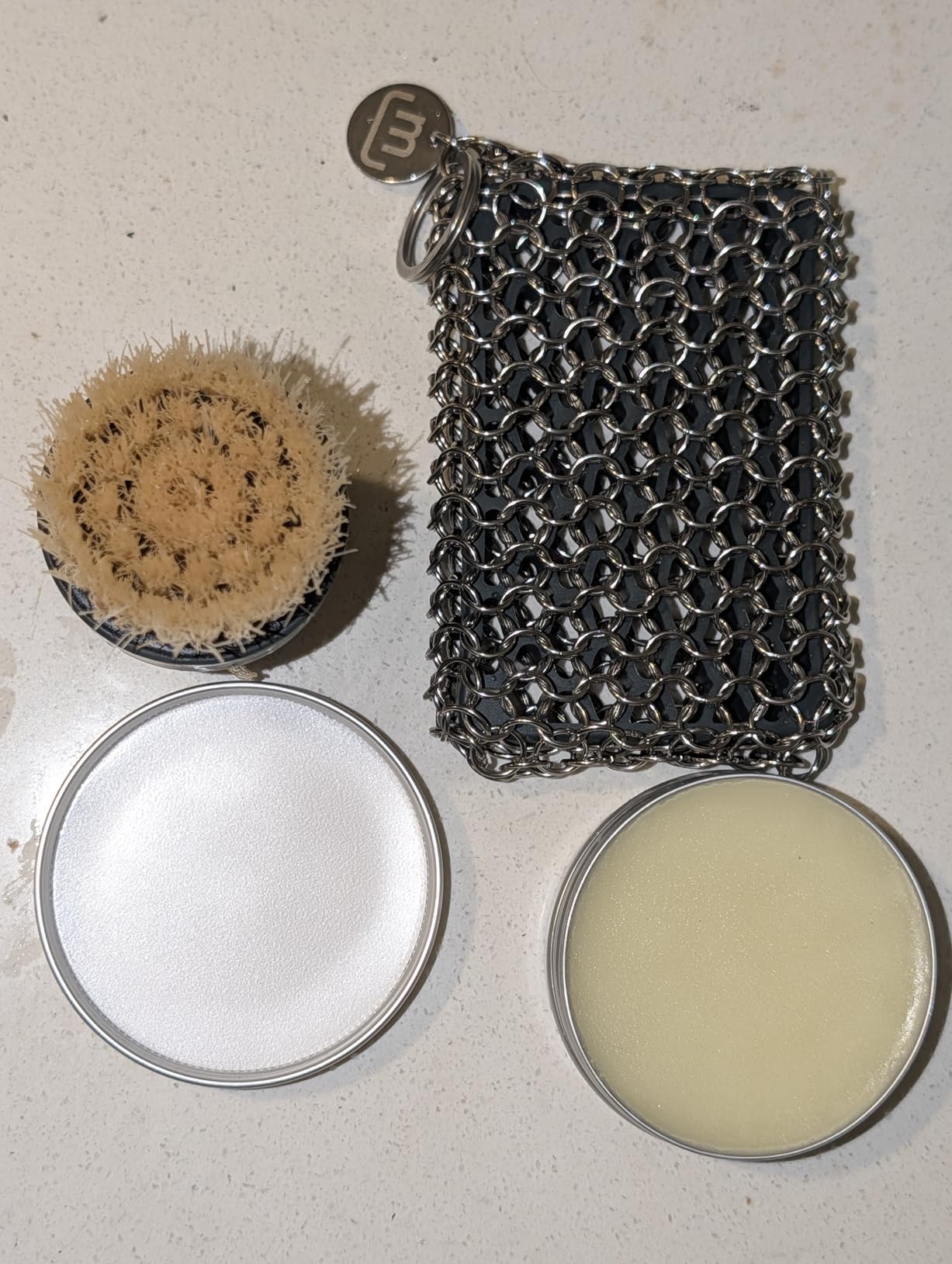 Made In Cookware - 3-Piece Carbon Steel Cleaning Set - Includes Chain Mail Scrubber, Cleaning Brush and Carbon Steel Seasoning Wax customer photo 1