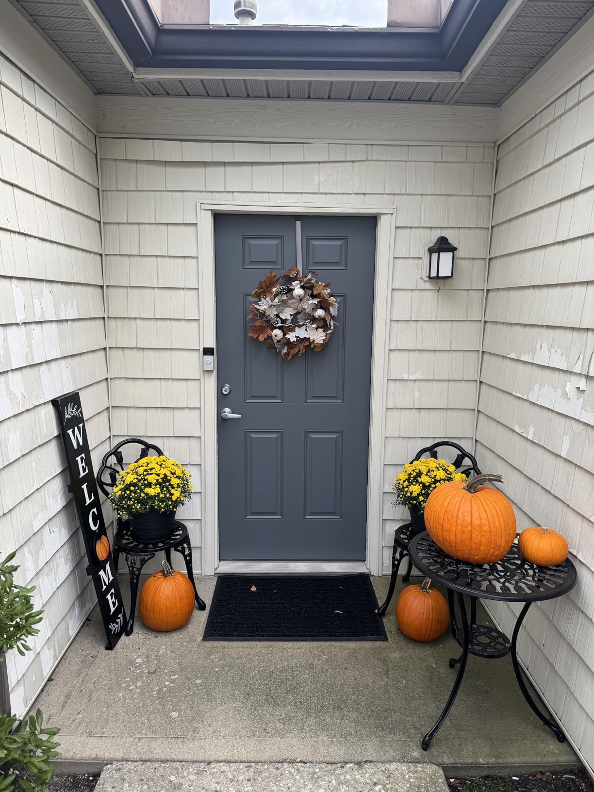 Fall Wreaths for Front Door Outside Autumn Wreath with Lights Berries Pine Cones Fall Decorations for Home Decor Pumpkin Wreath for Farmhouse Holiday Thanksgiving Harvest Halloween Outdoor customer photo 2