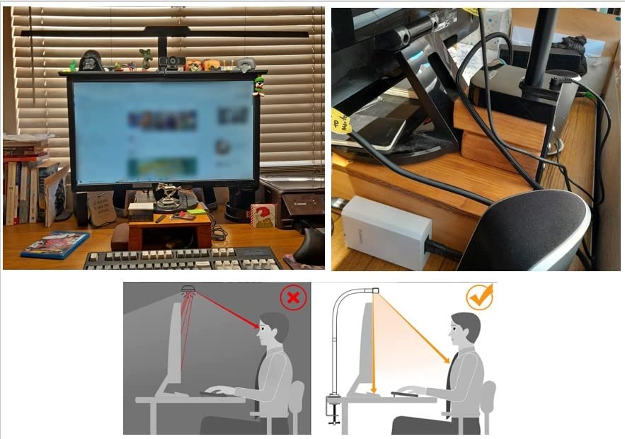 LED Desk Lamps for Home Office, Adjustable Swing Arm Desk Lamp with Clamp | Gooseneck Tall Clip on Desk Light for Sewing, Reading, Draw, Workbench, Study, Puzzle, Craft, Monitor, Architect, Computer, Task customer photo 1