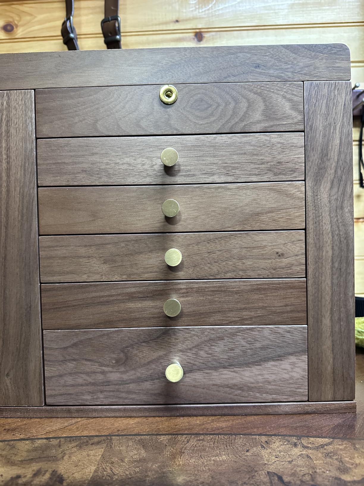 Black Walnut Wooden Jewelry Box for Women, 6 Layer | Locking Large Wood Jewelry Organizer with 2 Side Doors & Mirror, For Watch Necklace Ring Earring, Velvet-Lined, Gift customer photo 2