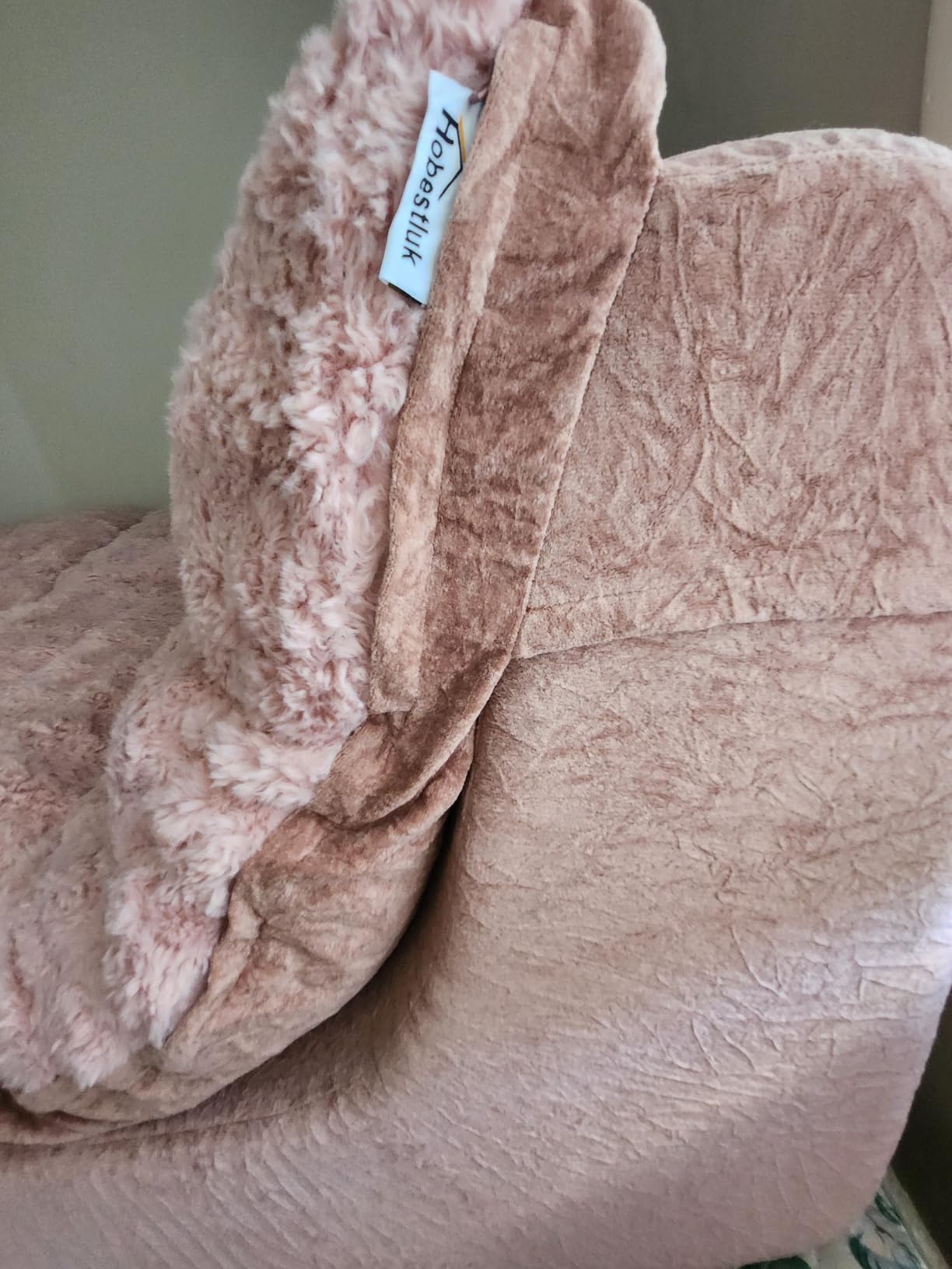 Hobestluk Small Couch Sofa Chaise Lounge Chair Recliner Chair with Footrest | Ergonomic Design, Fluffy Fabric, Multi-Functional Ottoman, No Assembly, Lounge Chair Indoor Living Room Apartment | Pink Single customer photo 2