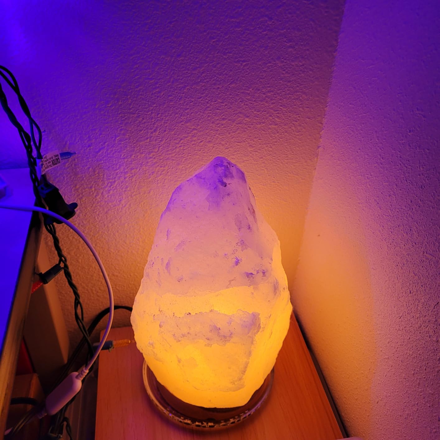 The Body Source Himalayan Salt Lamp 10-12 Inches (11-15lb) | Includes Dimmer Switch | Natural Salt Rock Lamp with Handcrafted Wooden Base & Night Light (Bulb Replacement) customer photo 1