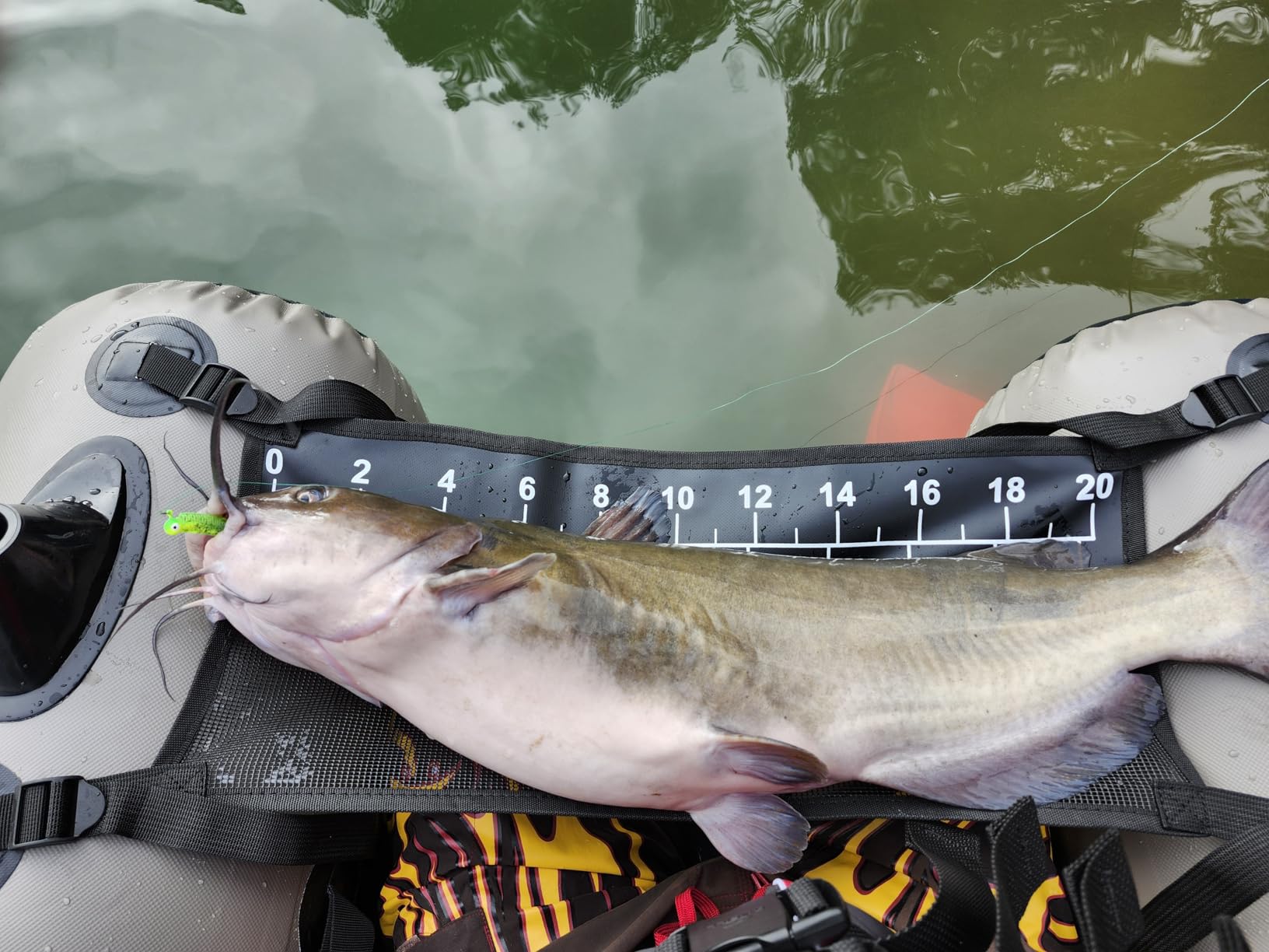 Serenelife Inflatable Fishing Float Tube - PVC Belly Boat for Angling with Fishing Rod Holders, 2 Waterproof Storage Pockets, Fish Ruler, 220 lbs Capacity customer photo 1