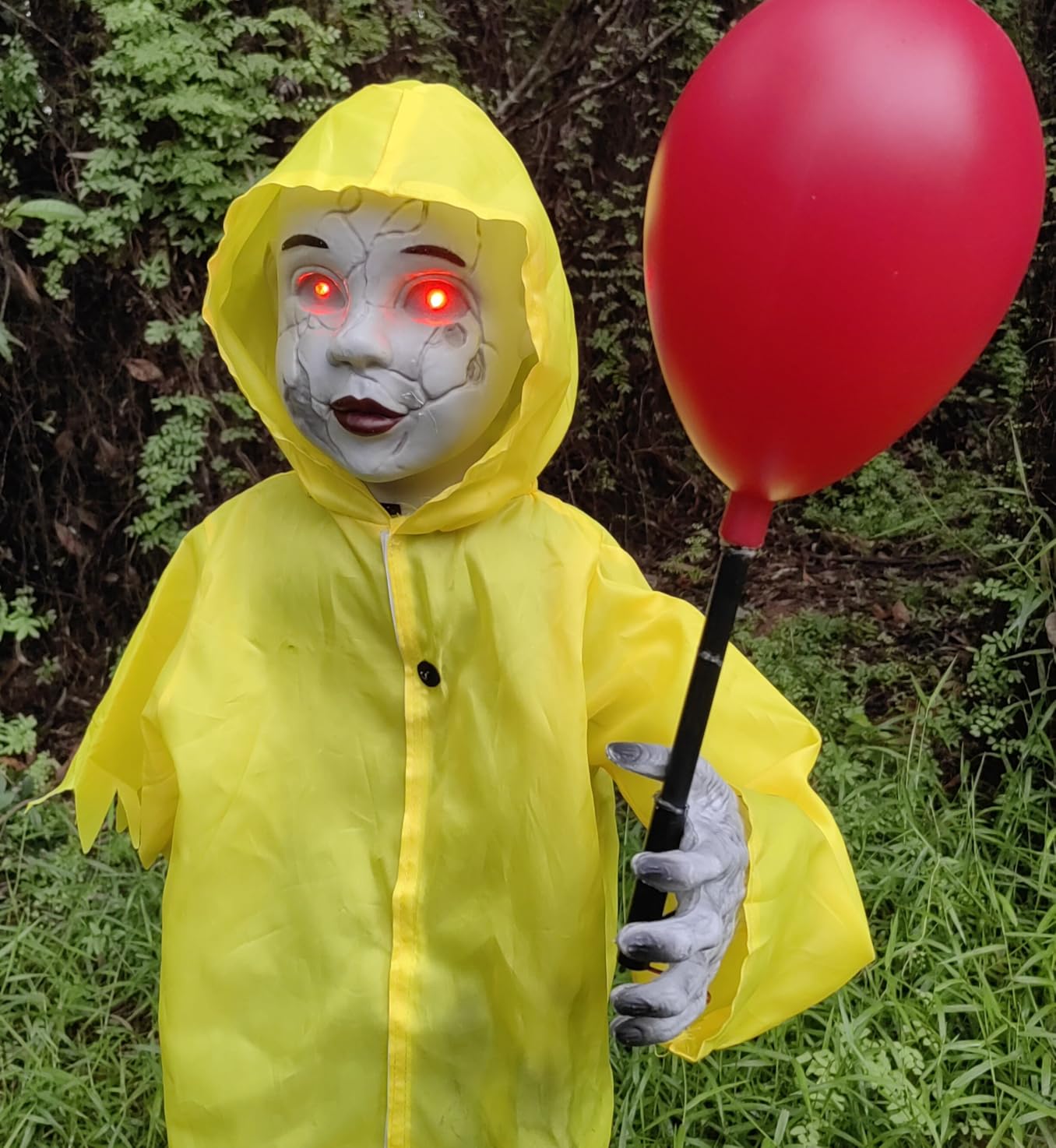 Halloween Decorations Outdoor - 4 Ft Life Size Halloween Animatronics Prop with Sound & Touch Activated Sensor and Light Up Balloon - Spooky Scary Decor for Home Indoor Garden Lawn Yard Grave Party customer photo 2