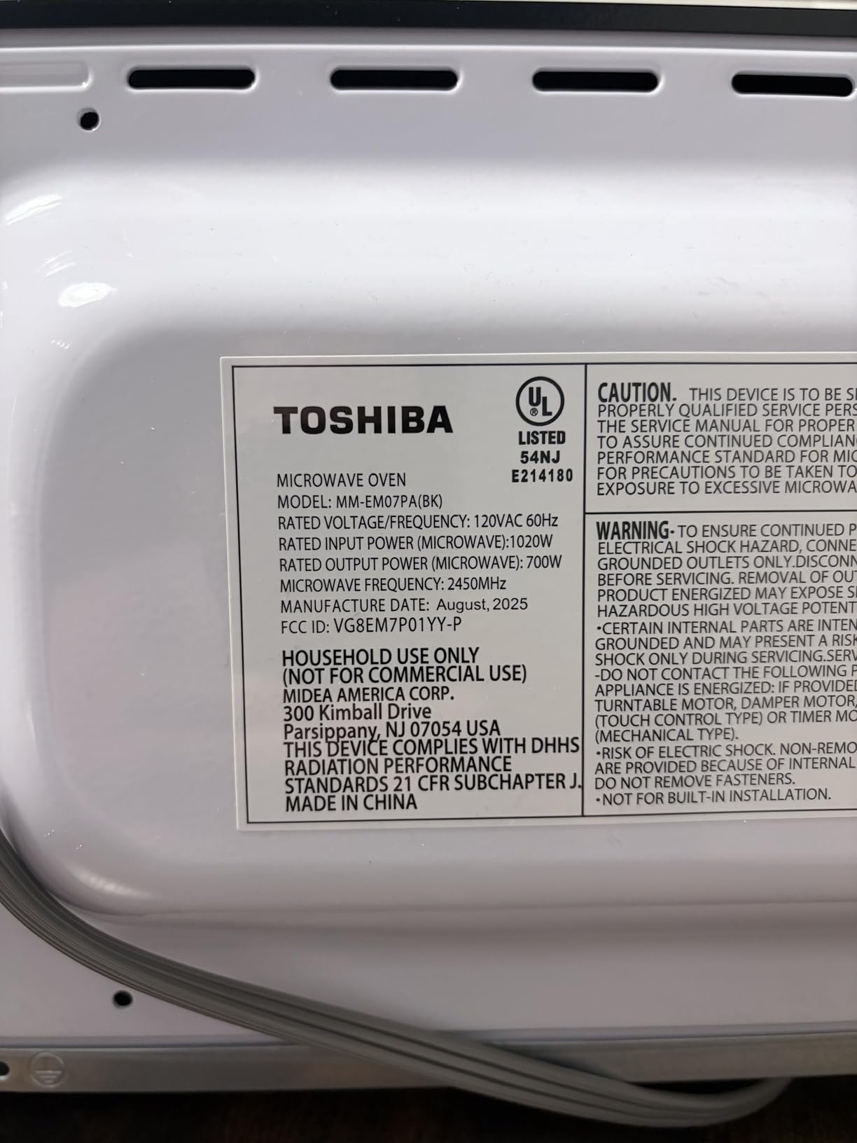 TOSHIBA Countertop Microwave Oven, 0.7 Cu.Ft, 700W, Black | with ChefDefrost, 11 Power Levels, Sound On/Off, Eco Mode, 6 Auto Menus, Child Lock, Compact Design, for Apartment & Dorm customer photo 2