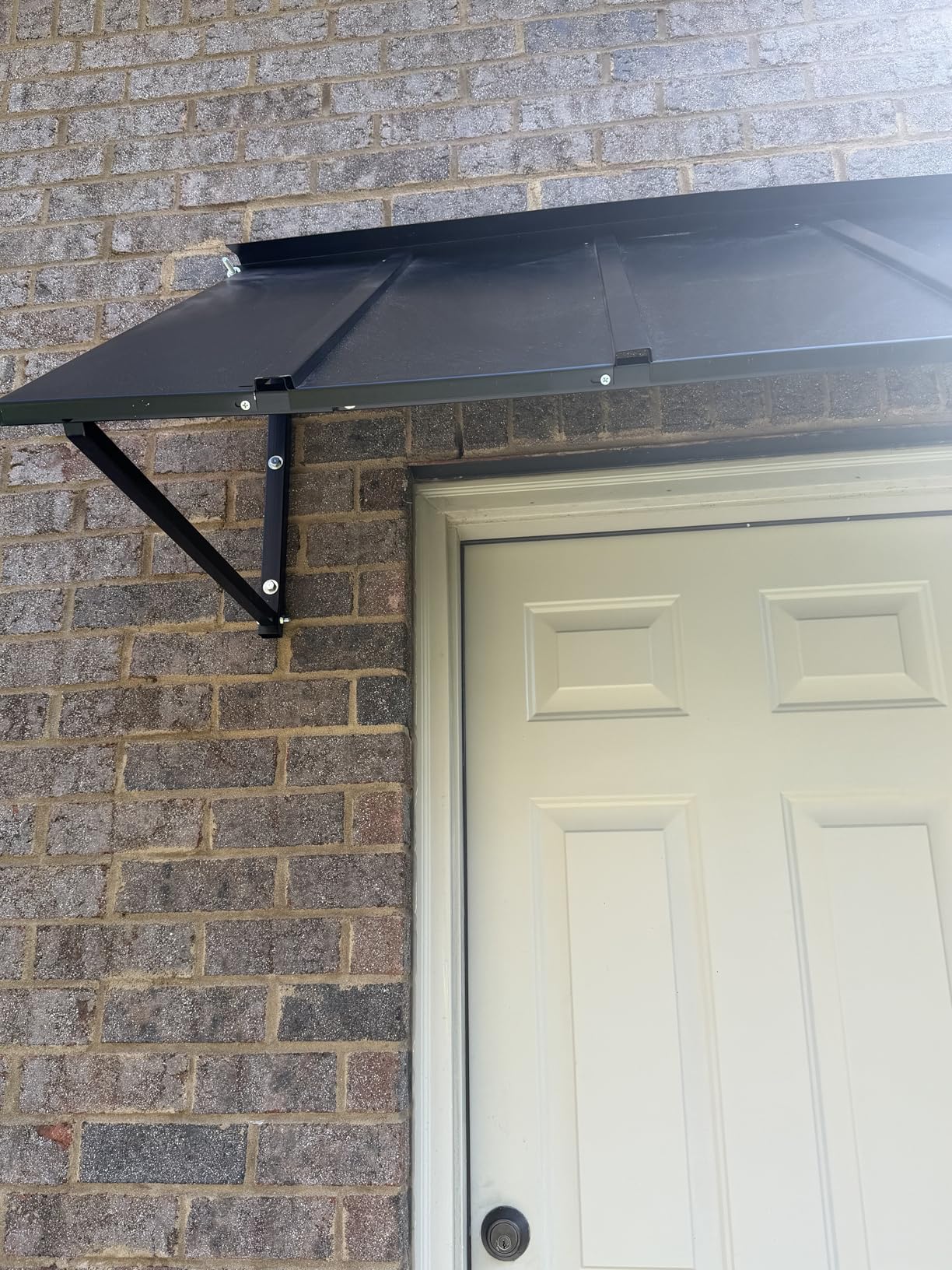 VEVOR Fixed Metal Awning 56 x 24 in, Window Awning Door Canopy, Stable Triangle Steel Frame Awnings for Doors Exterior Rain, and Snow Sunlight Protection for Door Entrance, Windows, Porches, Balconies customer photo 2