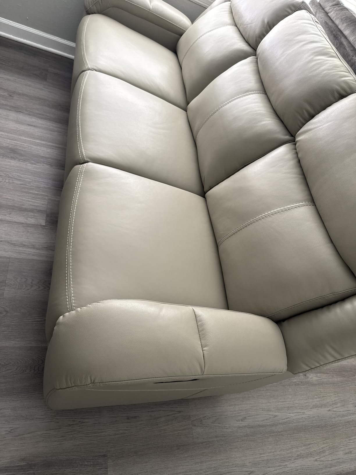 Watson & Whitely Genuine Leather Wall Hugger Power Reclining Sofa, Brown | 3-Seater Recliner Couch, Adjustable Power Headrests, USB & Type-C Charging Ports, Living Room & RV customer photo 1