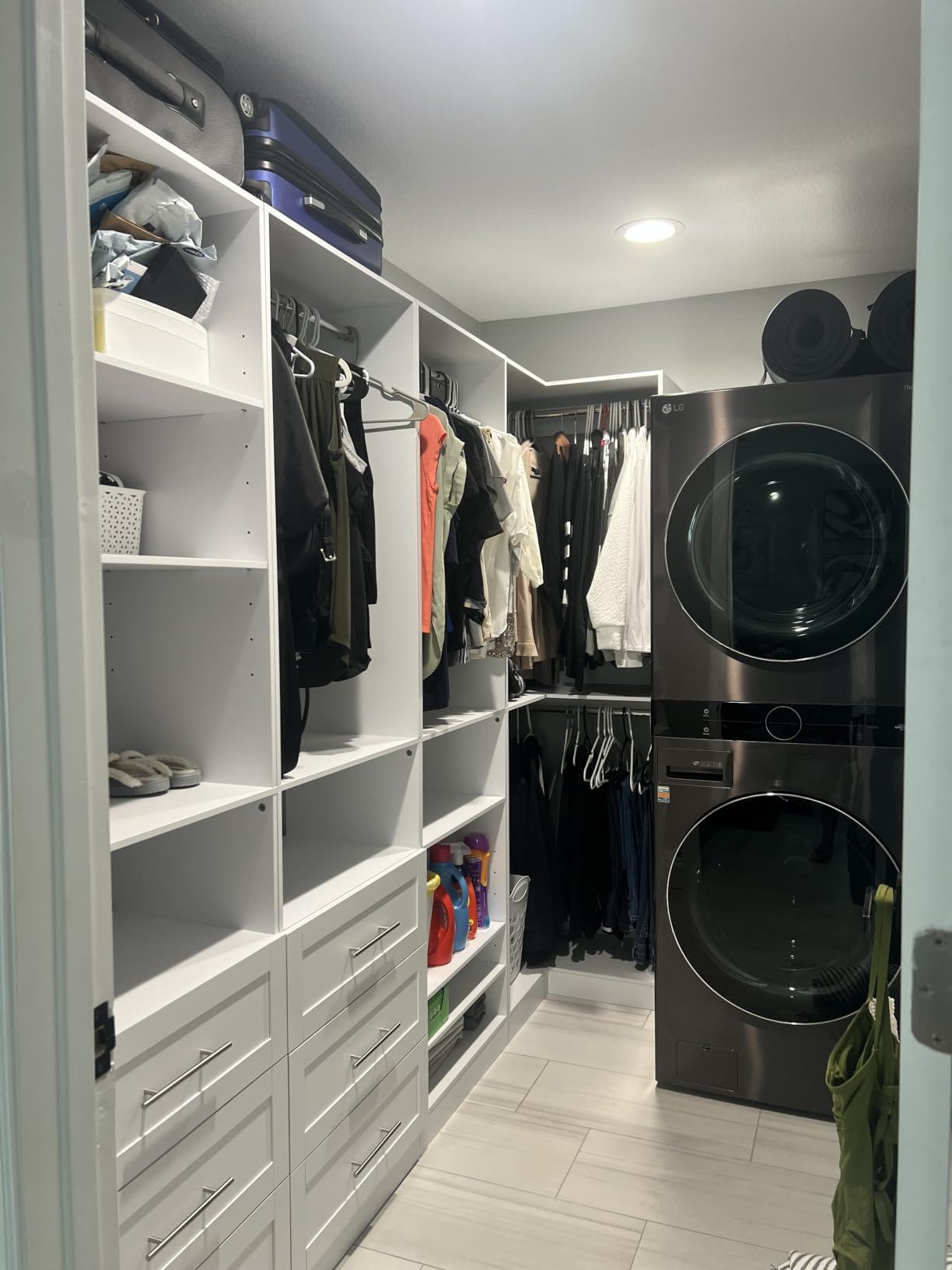 Vomavex Corner Closet System with 3 Hanging Rods, 30.8