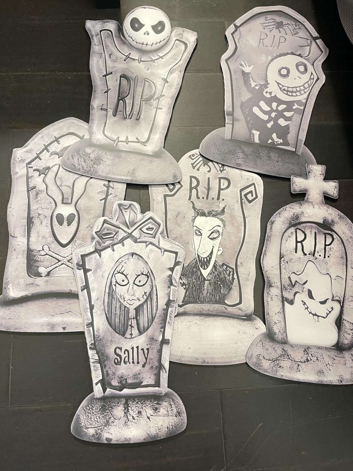 17Inch Halloween Yard Signs Tombstones Decorations Outdoor Graveyard | Nightmare Before Holiday Christmas Inspired, Spooky Halloween Gravestones with Stakes Outdoor Decoration Displays for Party customer photo 2