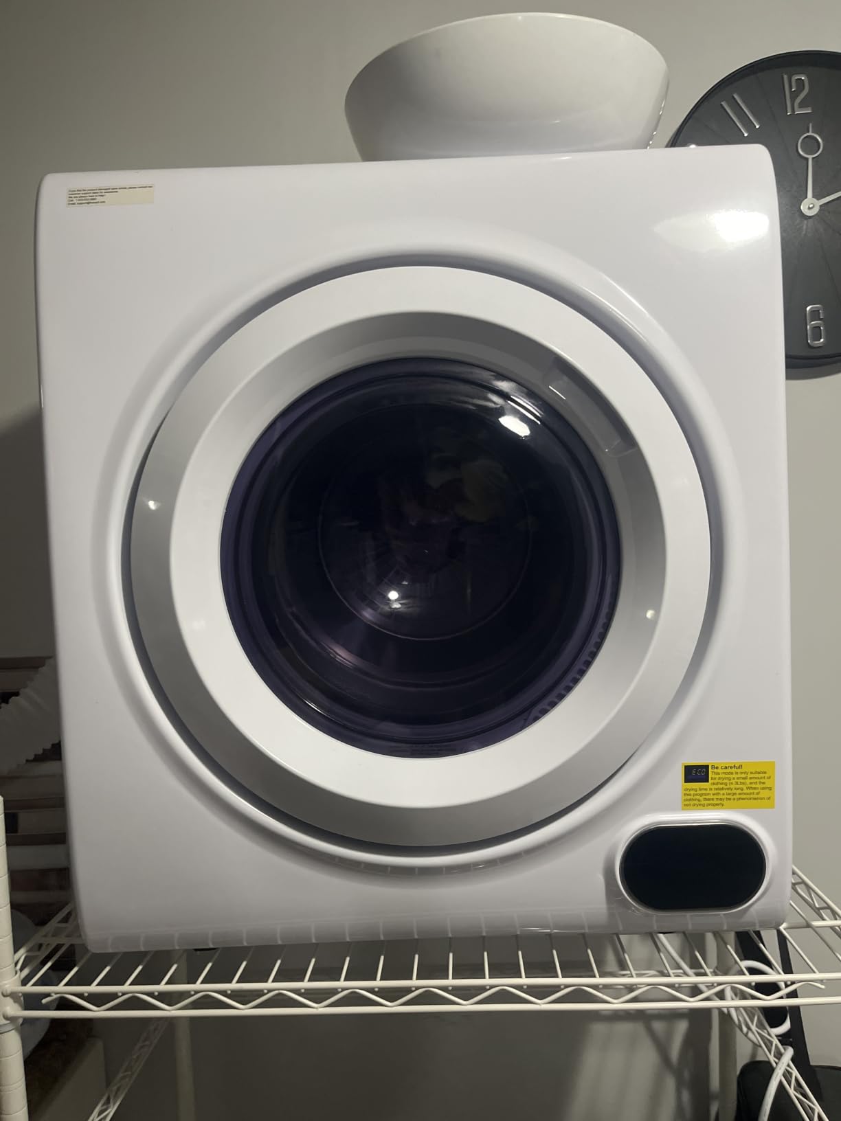 Feelfunn 3.5 Cu. Ft. Portable Clothes Dryer, 1500W Front Load | LCD Touch Panel and Stainless Steel Tub Provide Convenient Tumble Drying for Laundry Rooms, Apartments, and Dorms customer photo 2