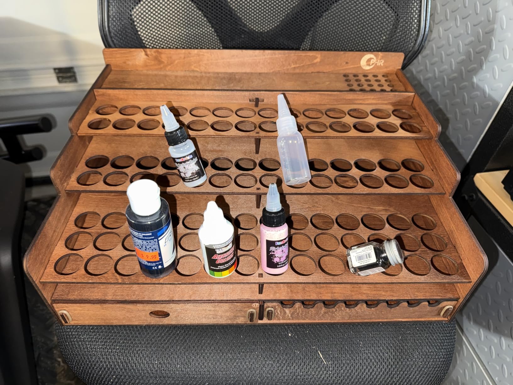 OPHIR Wooden Paint Organizer 98 Holes Rack for Miniature Paints & Brushes | Fits 17/18ml Miniature Paint Set with 1.02