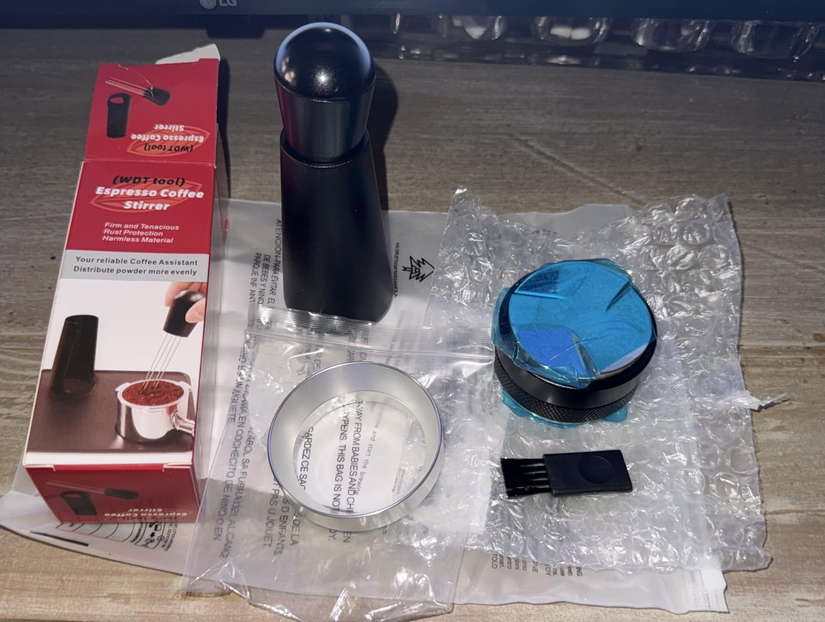 Reoszeank 58mm Espresso Accessories Kit, Distributor, Tamper, WDT, Funnel | Coffee Leveler, Espresso Distribution Tool, Dosing Funnel Set, fits 58 mm Espresso Machines and Portafilters customer photo 2