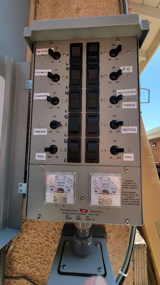Connecticut Electric Series 2 Backup Power Manual Transfer Switch Kit, 50 Amp, 10 Circuits, with 25' Cord & Outdoor Rated 50A Inlet (Transfer Switch Kit - 25 ft Cord) customer photo 2