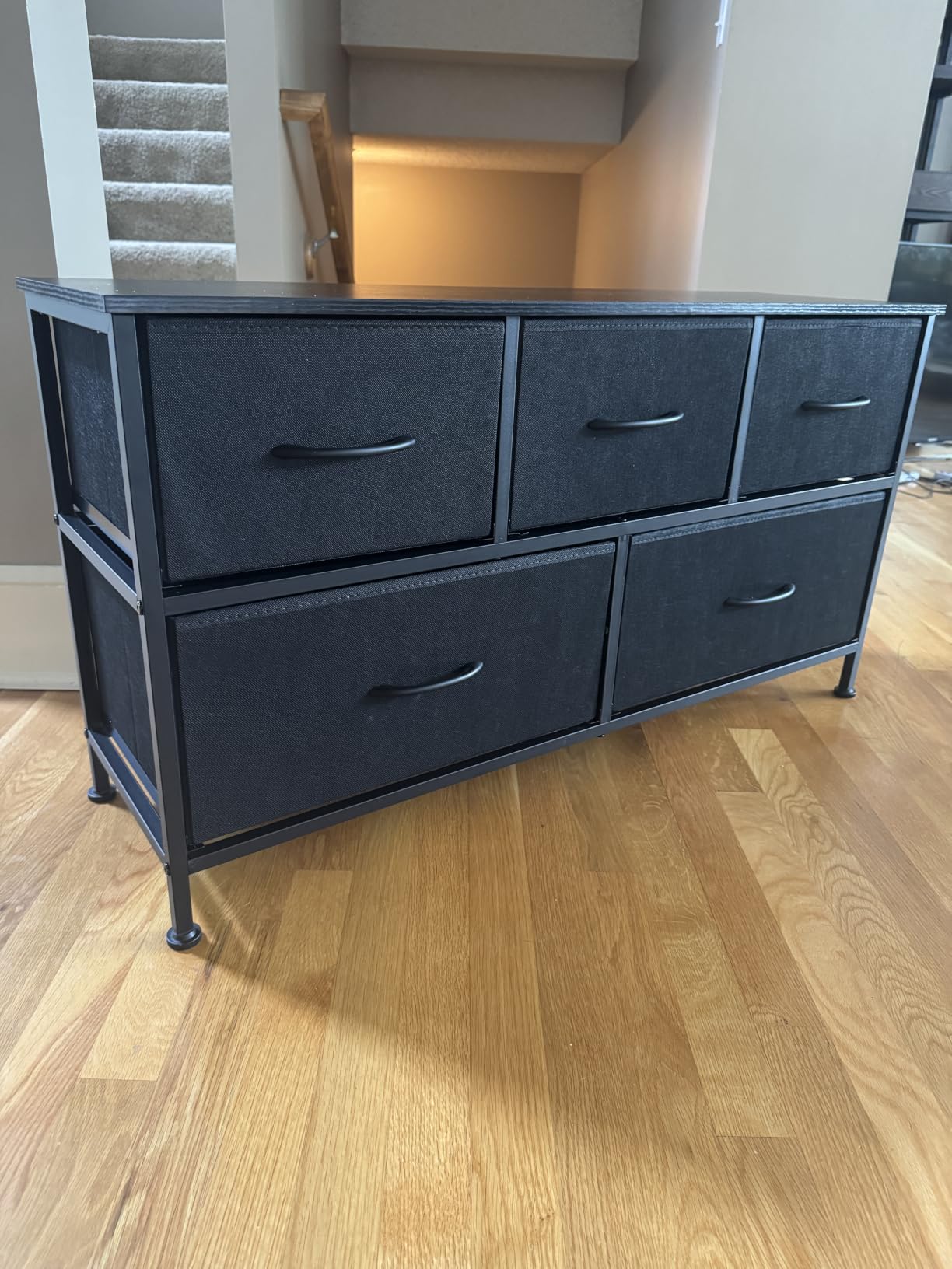 SONGMICS Dresser for Bedroom, Tall Dresser with 5 Fabric Drawers | Chest of Drawers with Steel Frame, for Closet & Entryway, Ink Black and Ebony Black, BELLAH Collection ULGS315B01S customer photo 2
