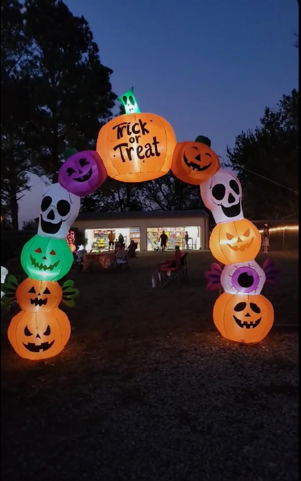 10FT Halloween Inflatable Archway, Pumpkin Skeleton LED Yard Decor | Giant 10FT Archway • Pumpkin & Skeleton Design • Bright LED Lights • Easy Setup • Halloween Photo Spot customer photo 2