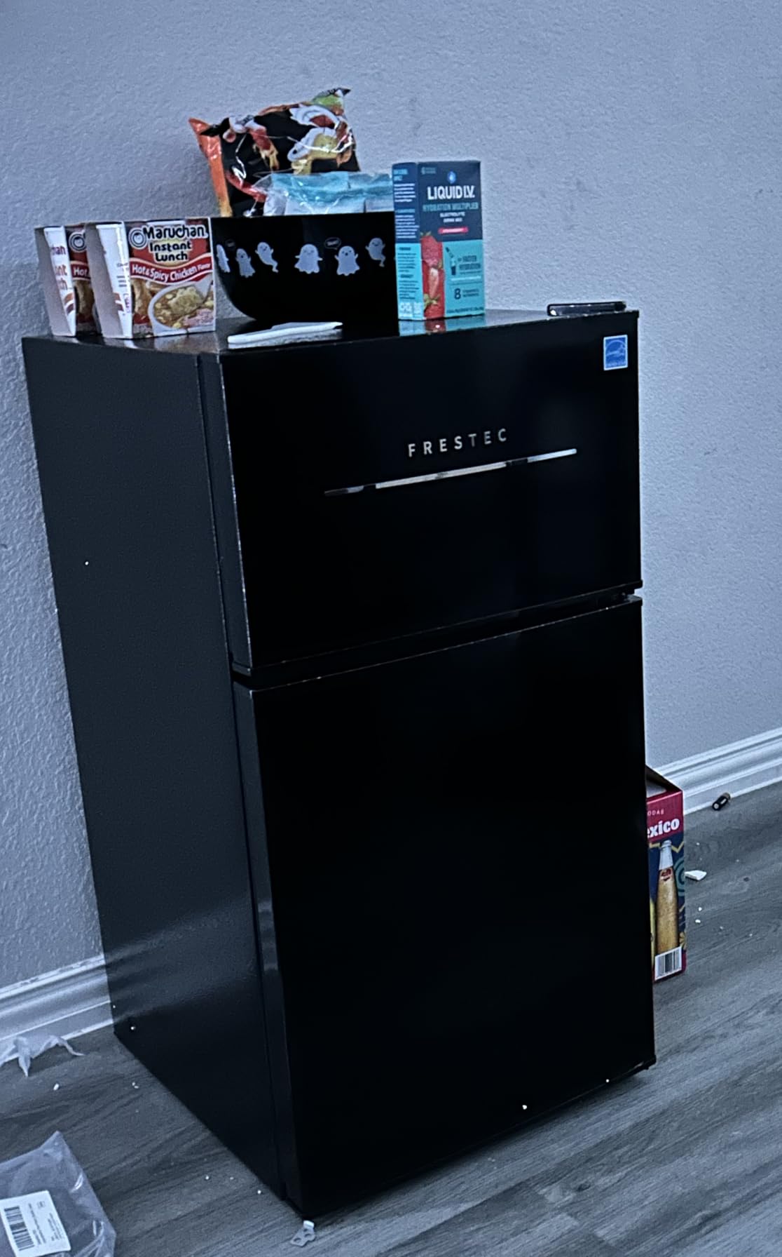 Mini Fridge with Freezer 3.2 Cu.Ft. 2 Door Refrigerator and Freezer Small Fridge for Bedroom Home Office Dorm, Small Drink Chiller, 37 dB Low Noise, Stainless Steel customer photo 2