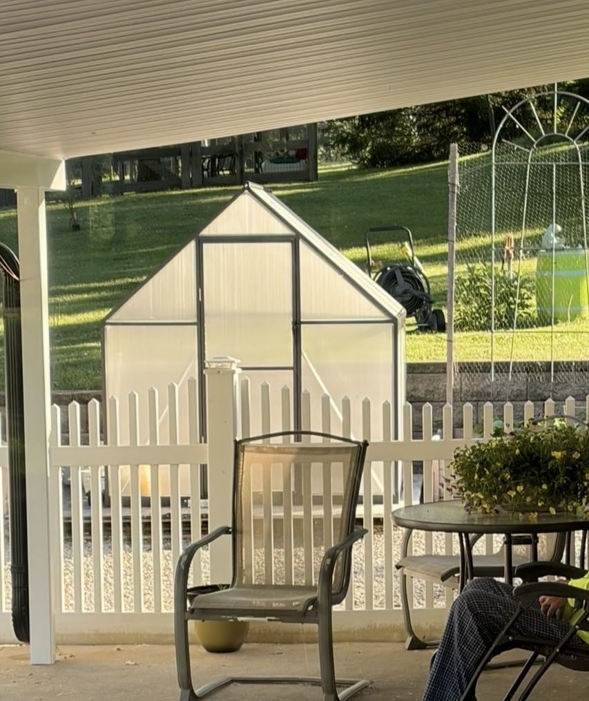 HOOYEAH 6x8 FT Polycarbonate Greenhouse, Walk-in Greenhouses for Outdoors, Aluminum Frame Plant Green House with Locking Door & Roof Vent, Heavy Duty Winter Green House Kit for Outside Backyard customer photo 2